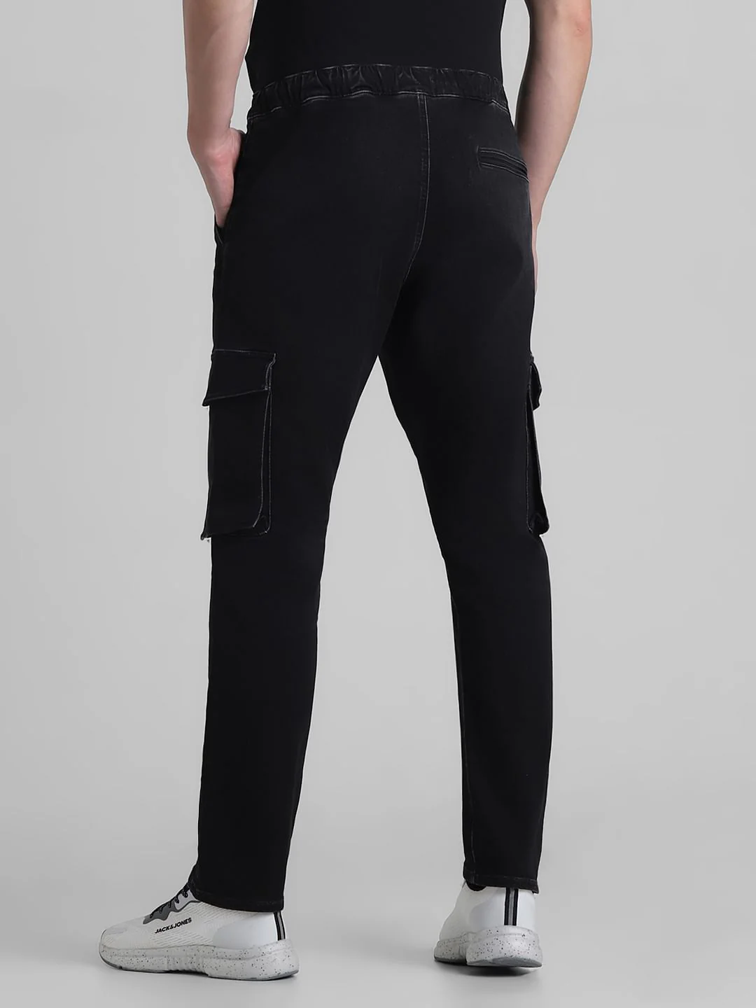 Black Low Rise Paul Denim Joggers - Image 3