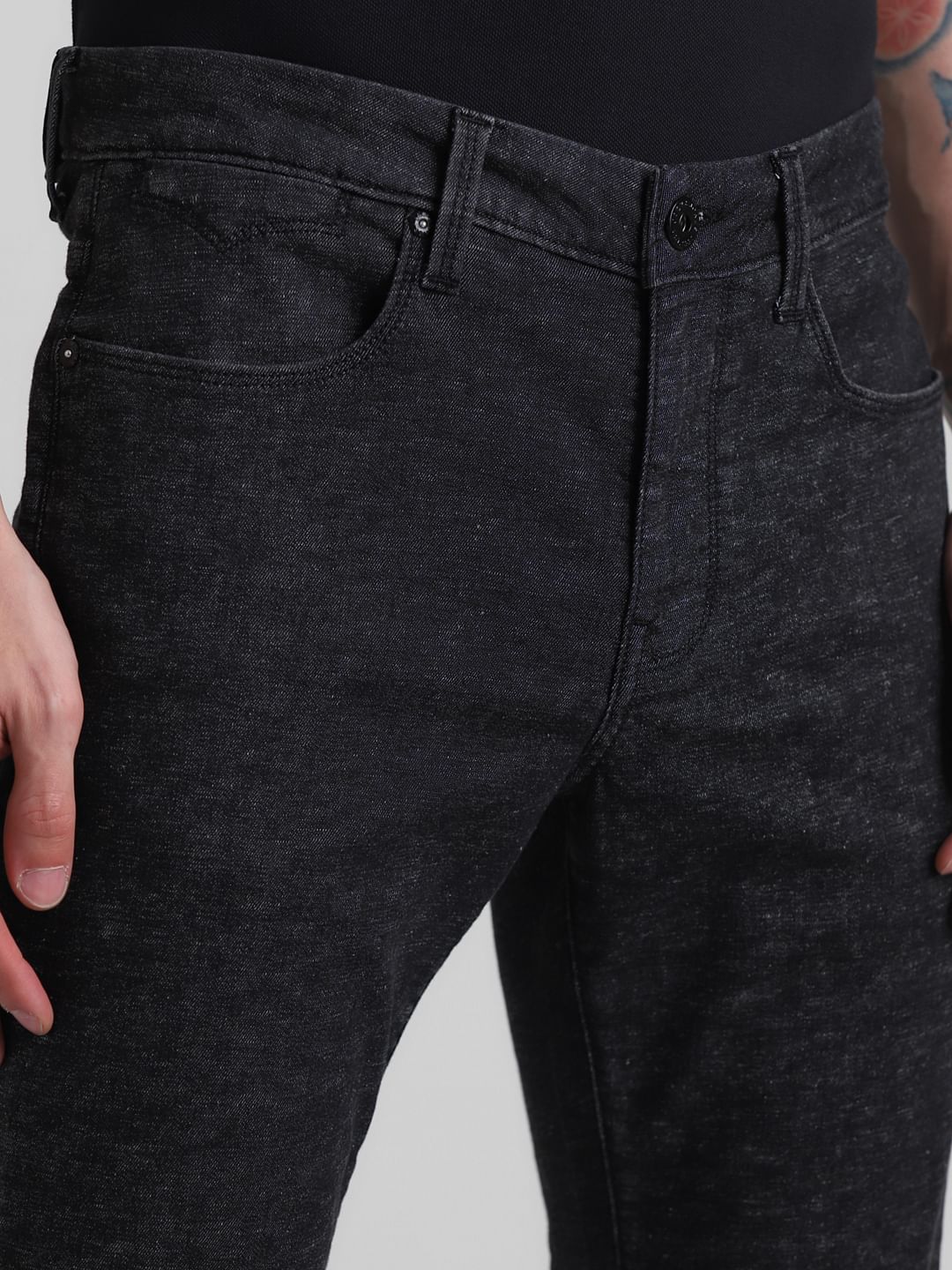 Black Low Rise Glenn Slim Fit Jeans - Image 4