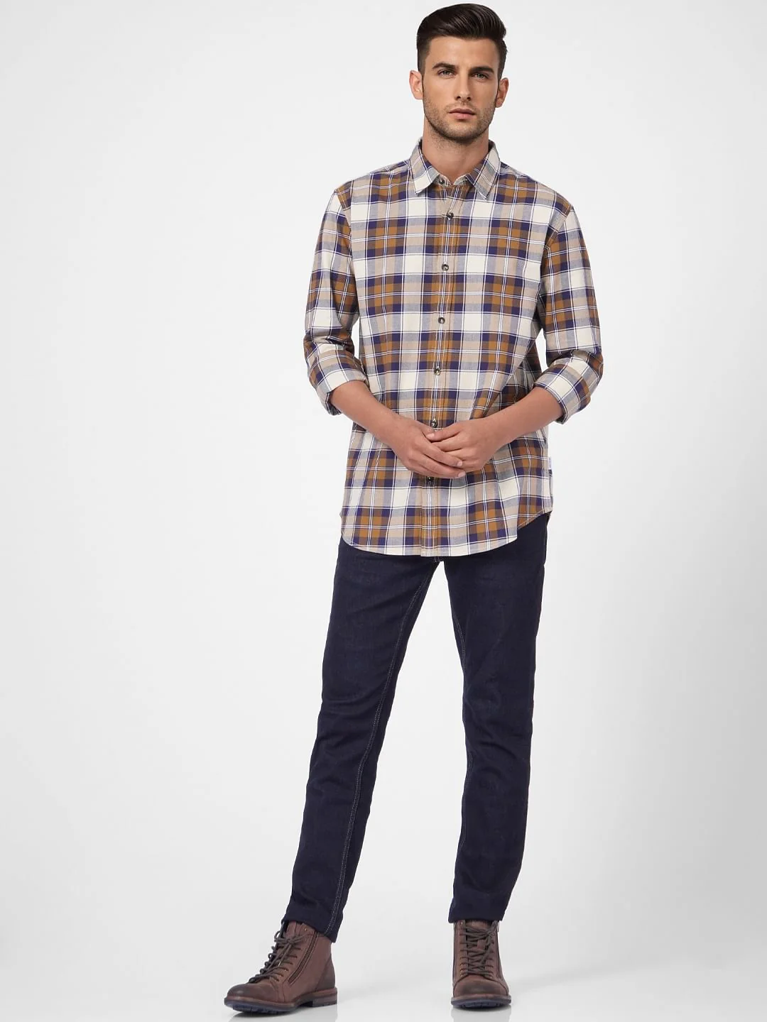 Rust Check Full Sleeves Shirt - Image 5