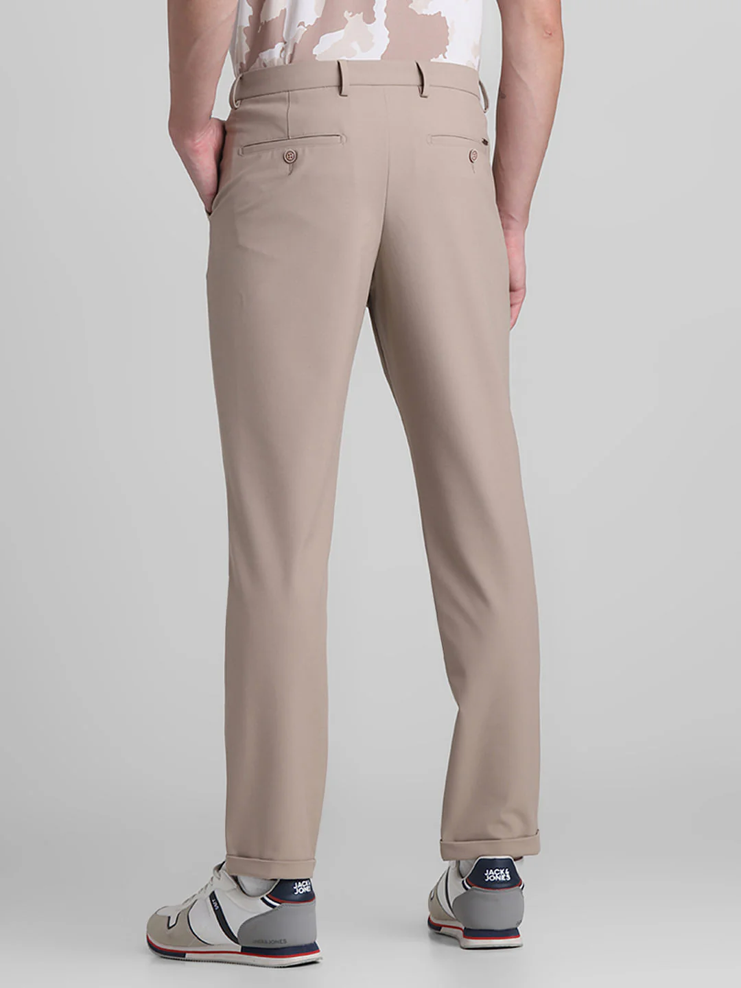 Brown Mid Rise Slim Fit Pants - Image 3
