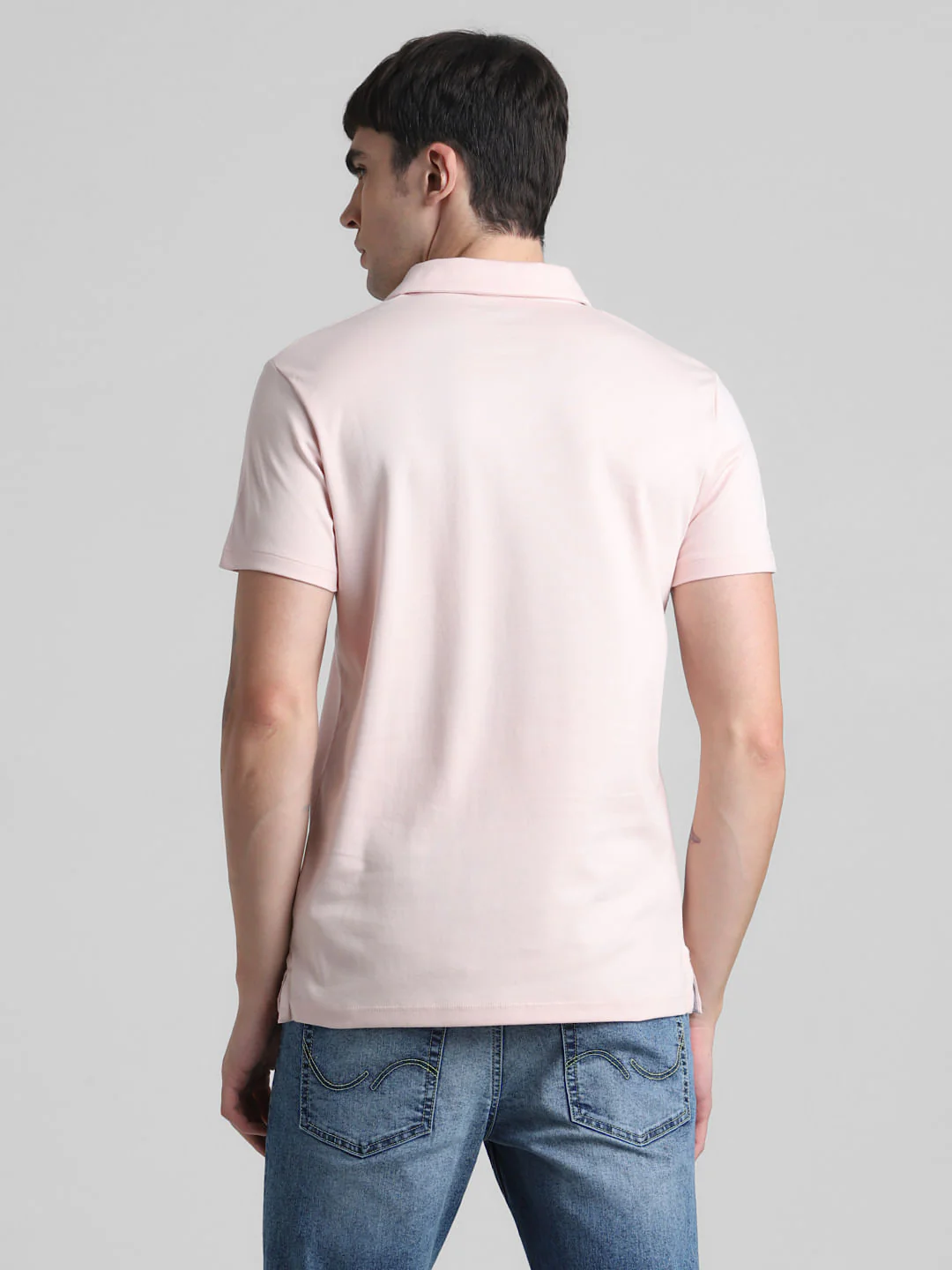 Pink Cotton Polo Neck T-shirt - Image 4