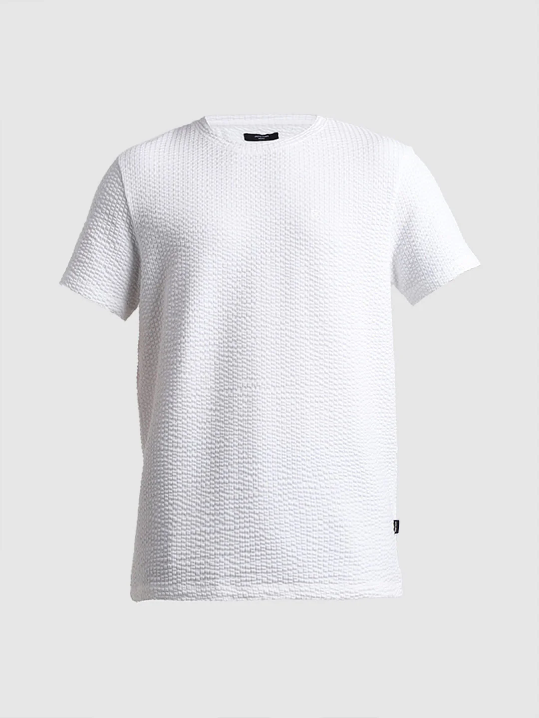 White Knitted Crew Neck T-shirt - Image 7