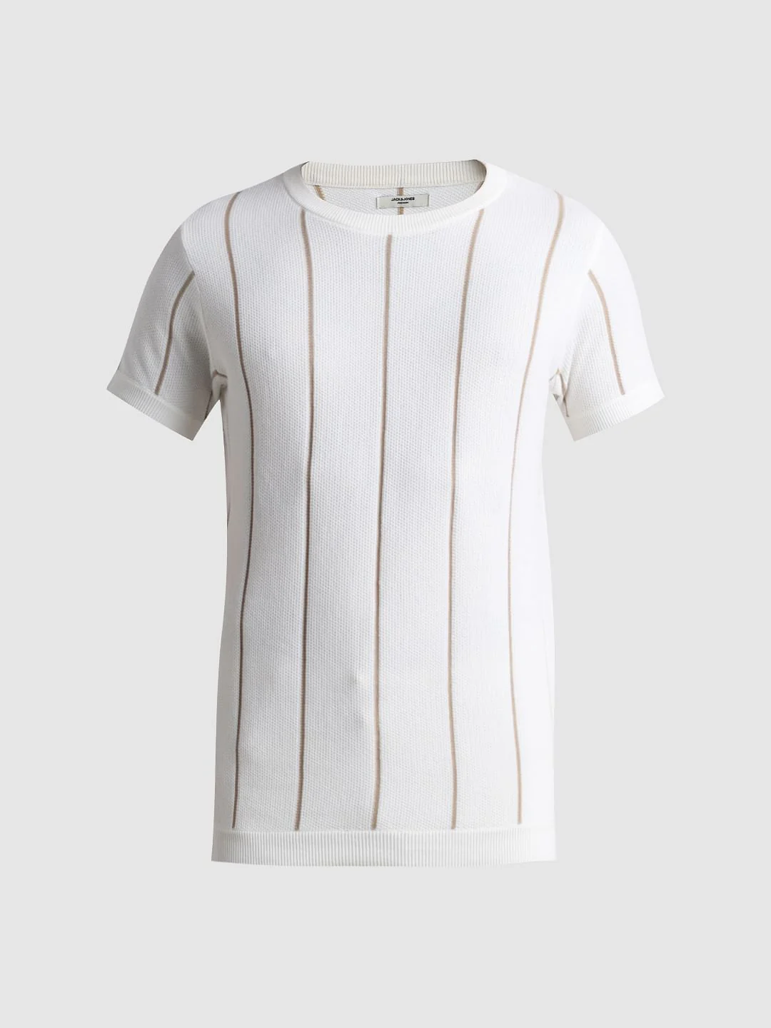 White Striped Knitted T-shirt - Image 7