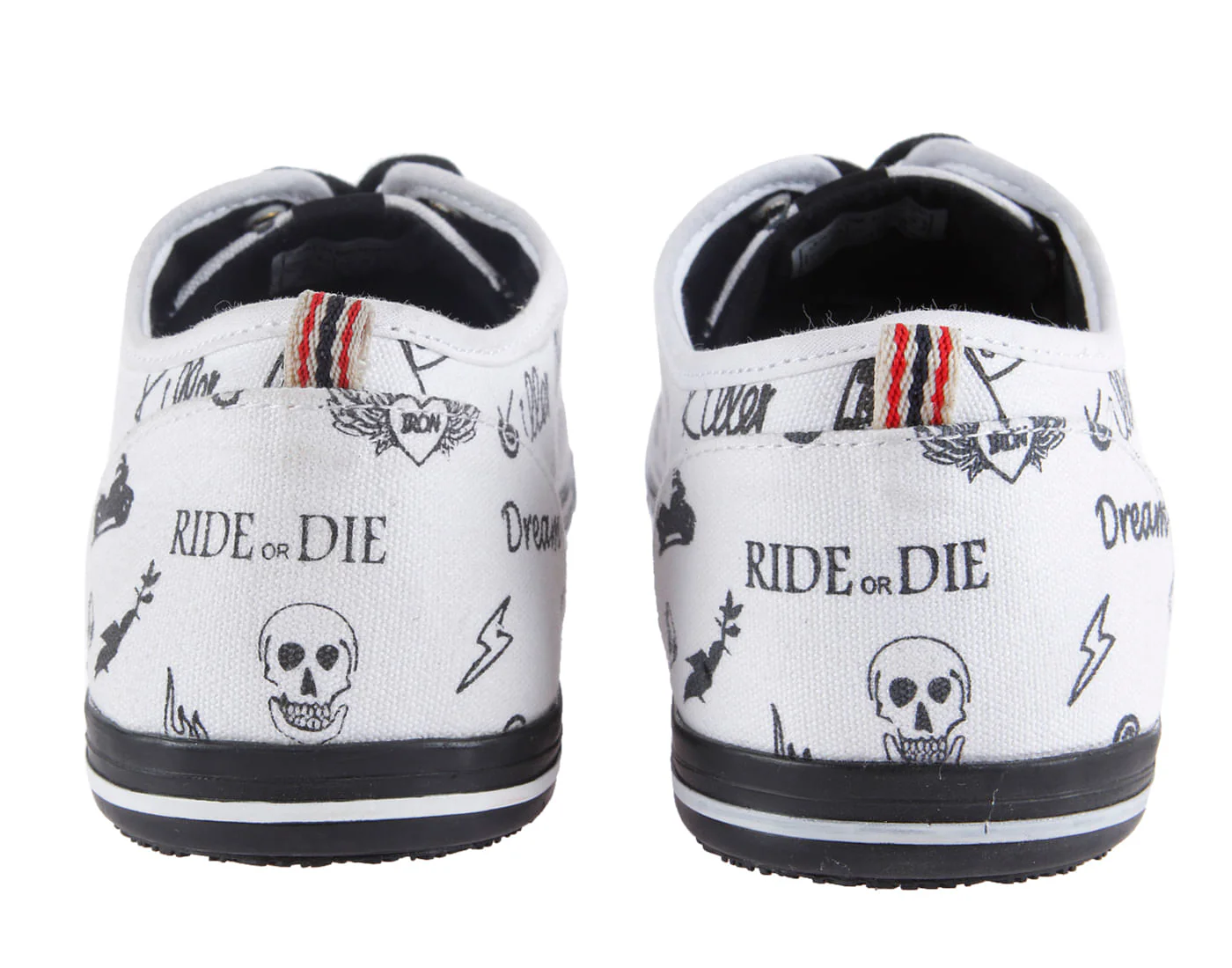 White Graphic Print Sneakers - Image 4