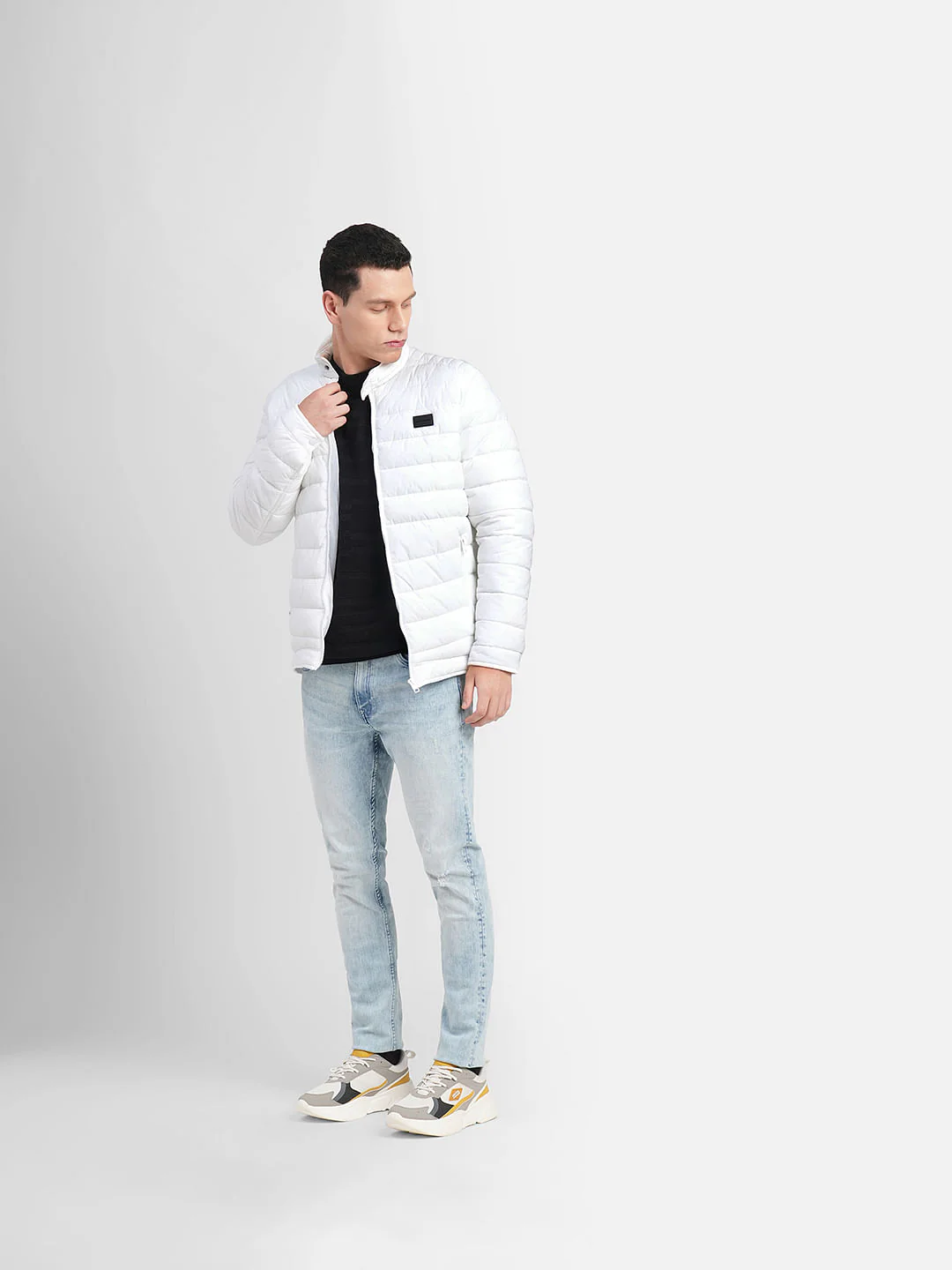 White High Neck Puffer Jacket - Image 6