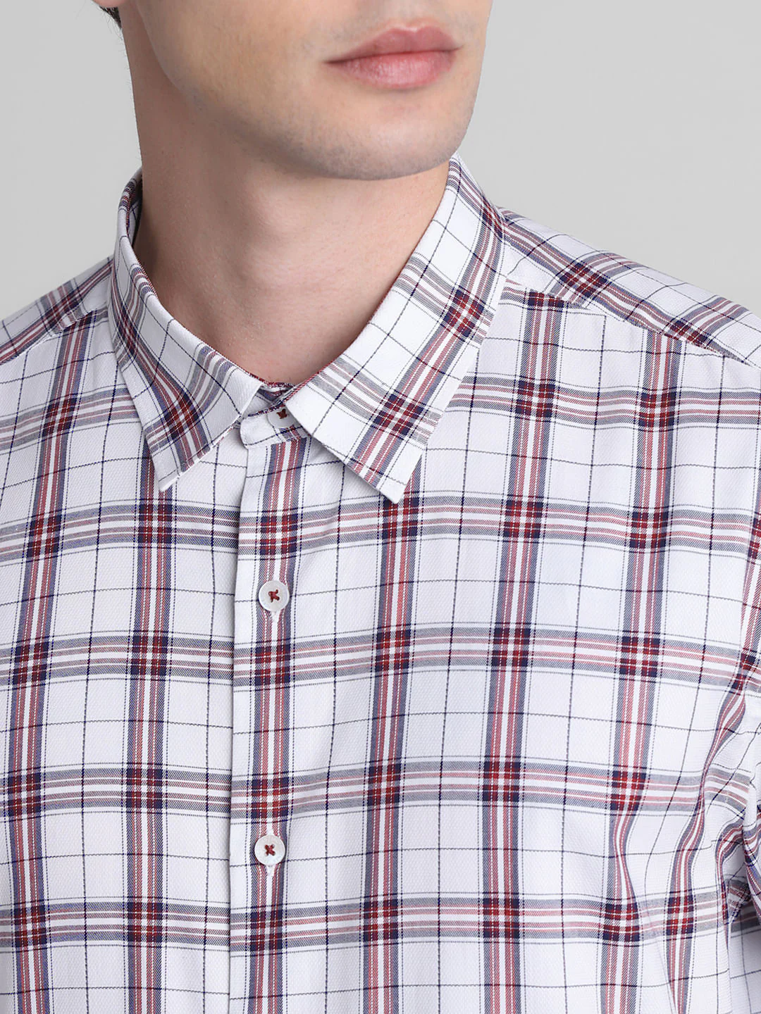 White Check Print Full Sleeves Shirt - Image 5