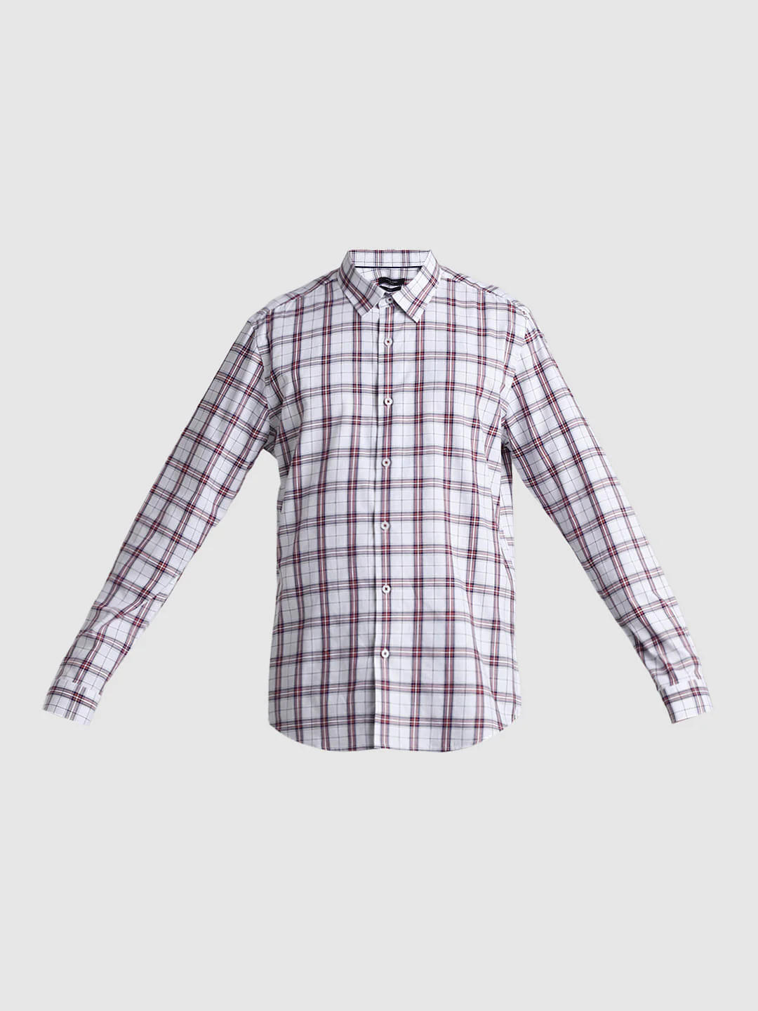 White Check Print Full Sleeves Shirt - Image 7