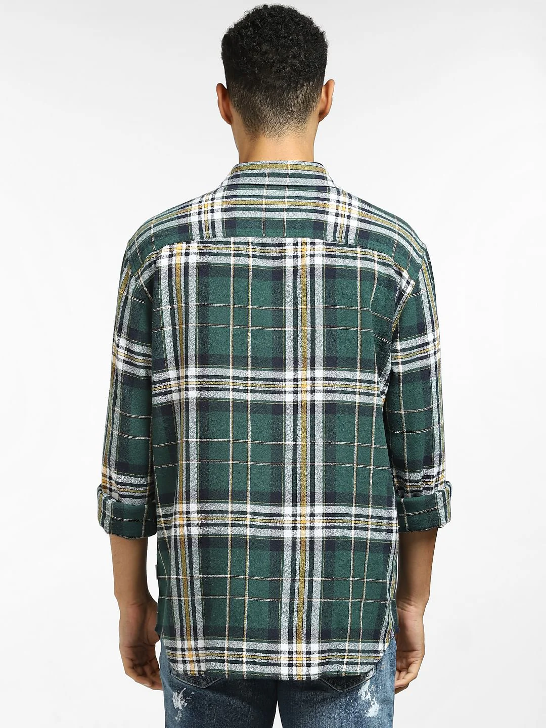 Green Check Full Sleeves Shirt - Image 4