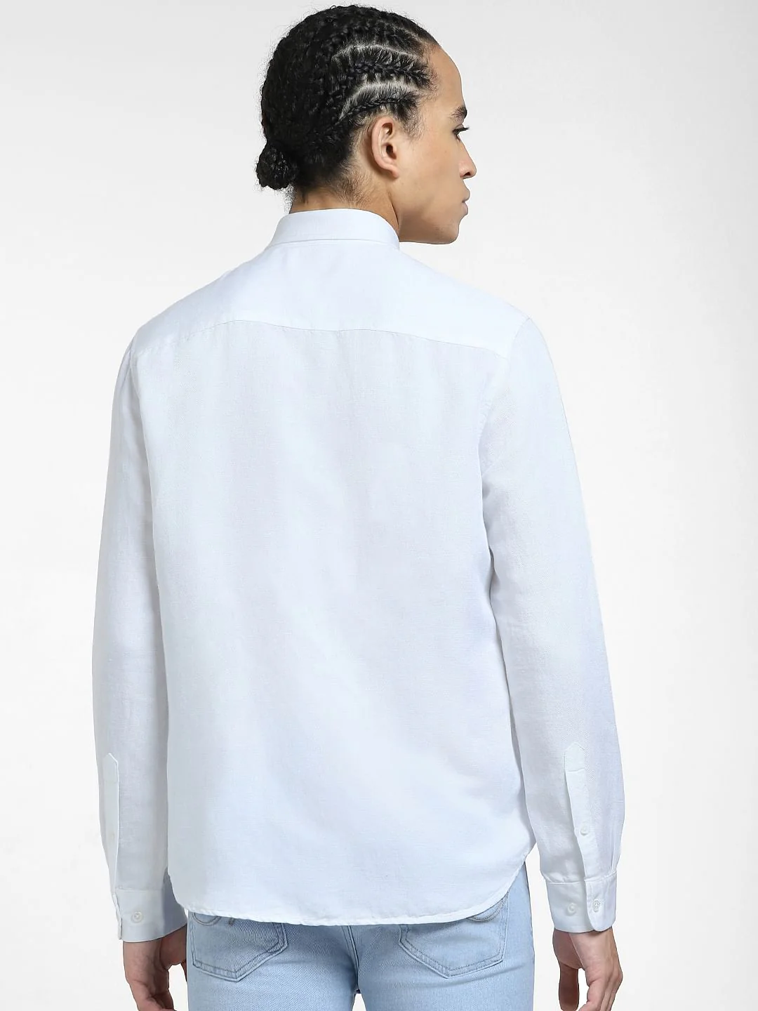 White Cotton Full Sleeves Shirt - Image 4