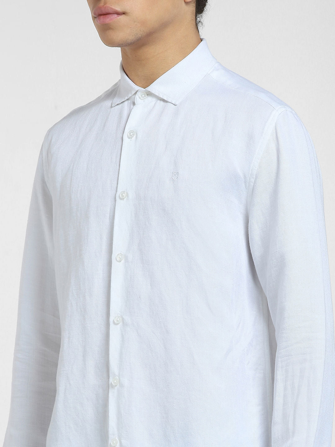 White Cotton Full Sleeves Shirt - Image 5