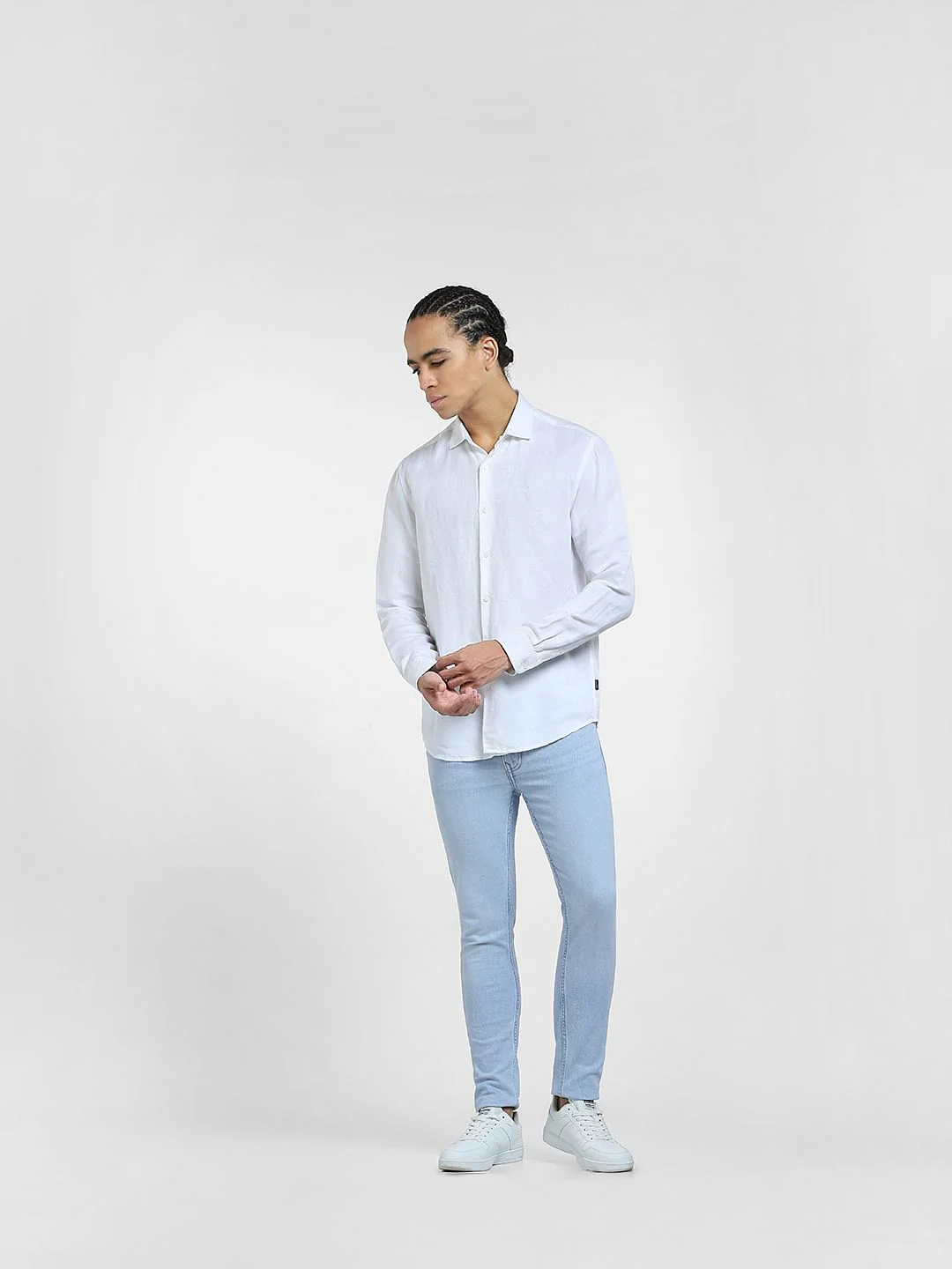 White Cotton Full Sleeves Shirt - Image 6