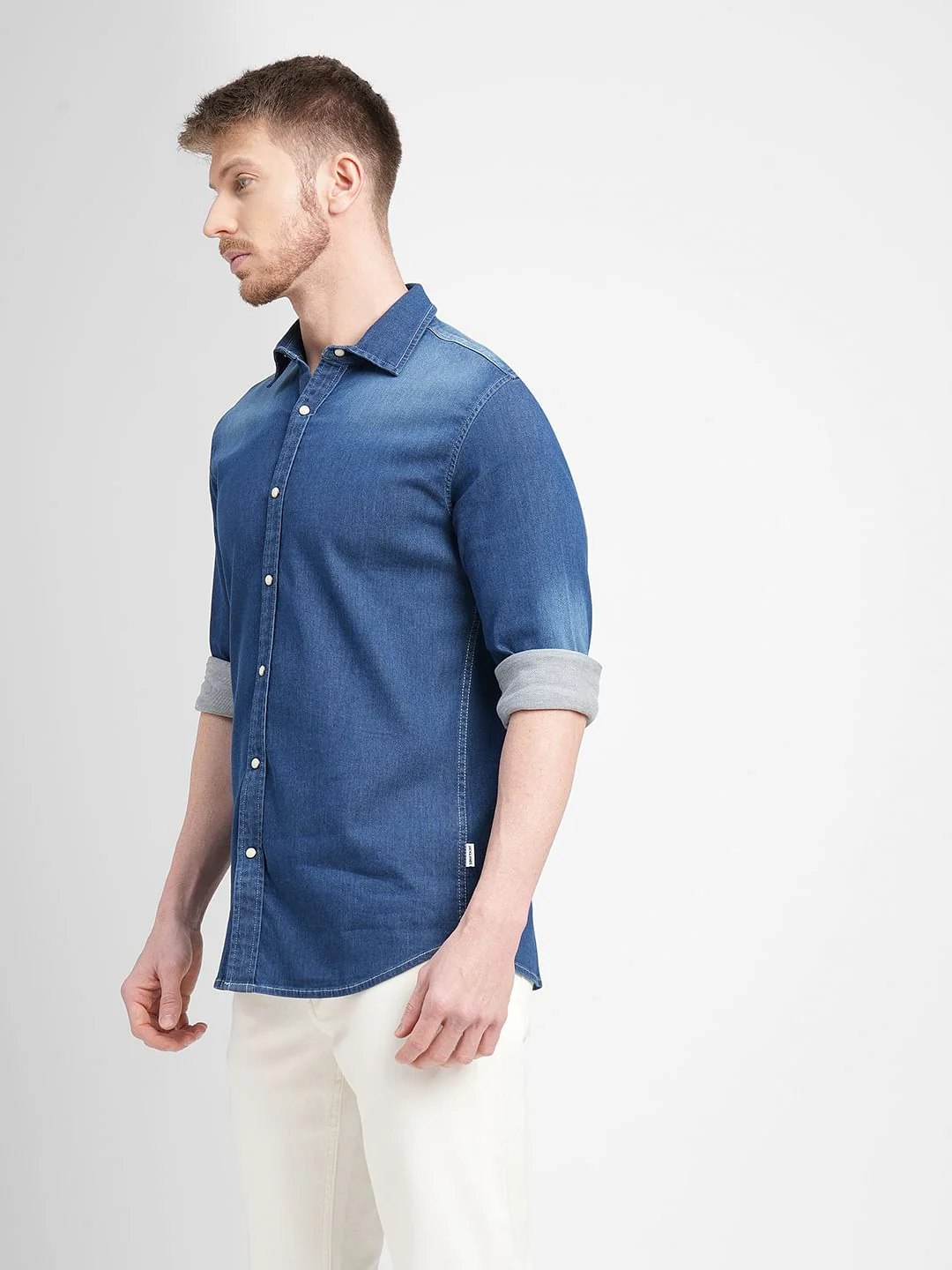 Blue Denim Full Sleeves Shirt - Image 3