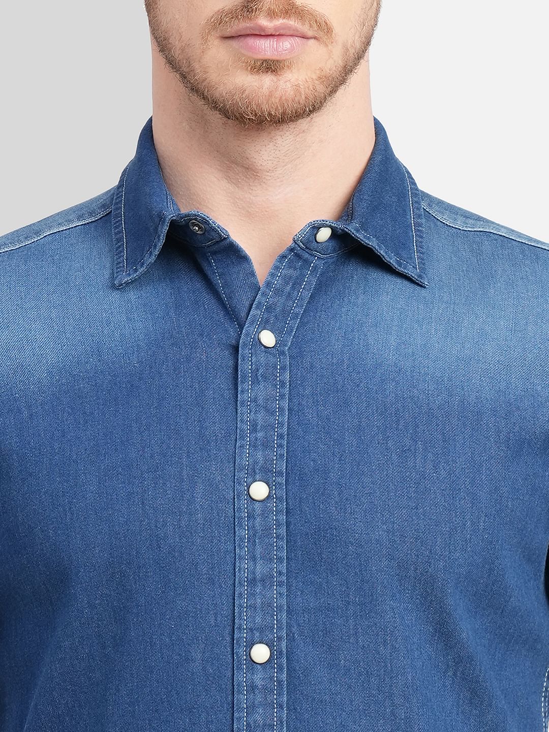 Blue Denim Full Sleeves Shirt - Image 5