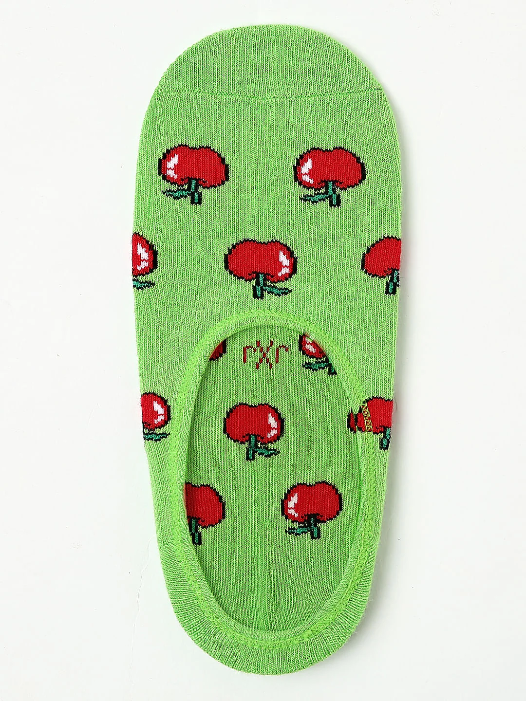 Green Apple Print No Show Socks