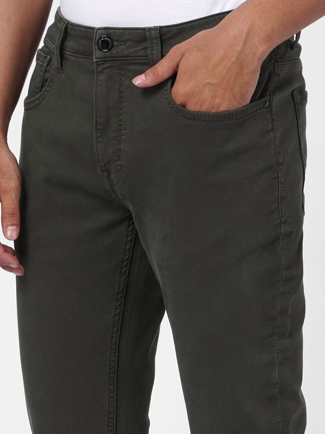 Green Low Rise Chino Pants - Image 5