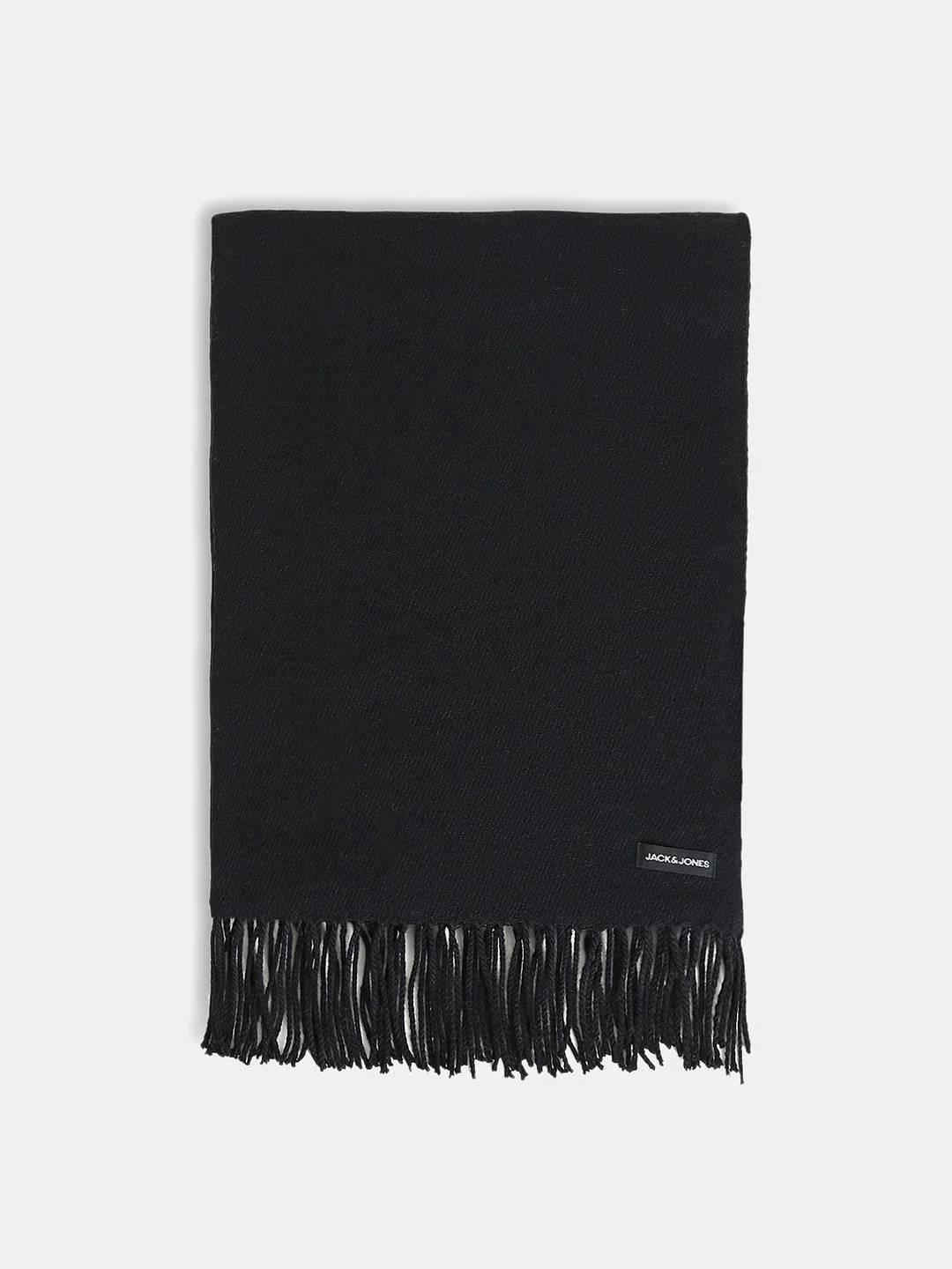 Black Woven Fringe Detail Scarf