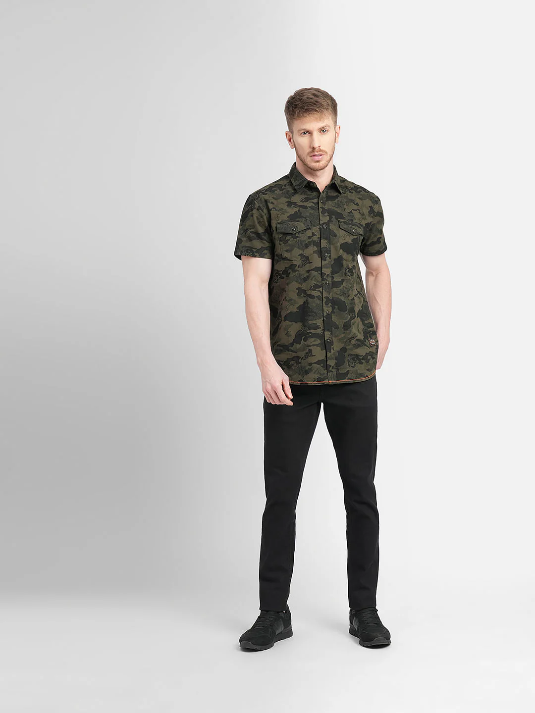Green Camo Print Short Sleeves Shirt - Image 6