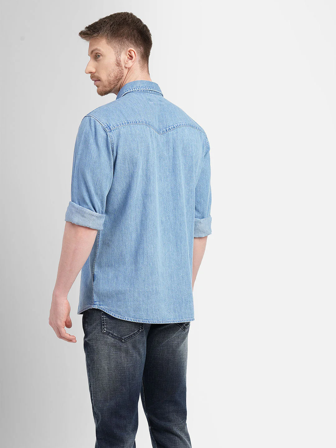 Blue Denim Full Sleeves Shirt - Image 4