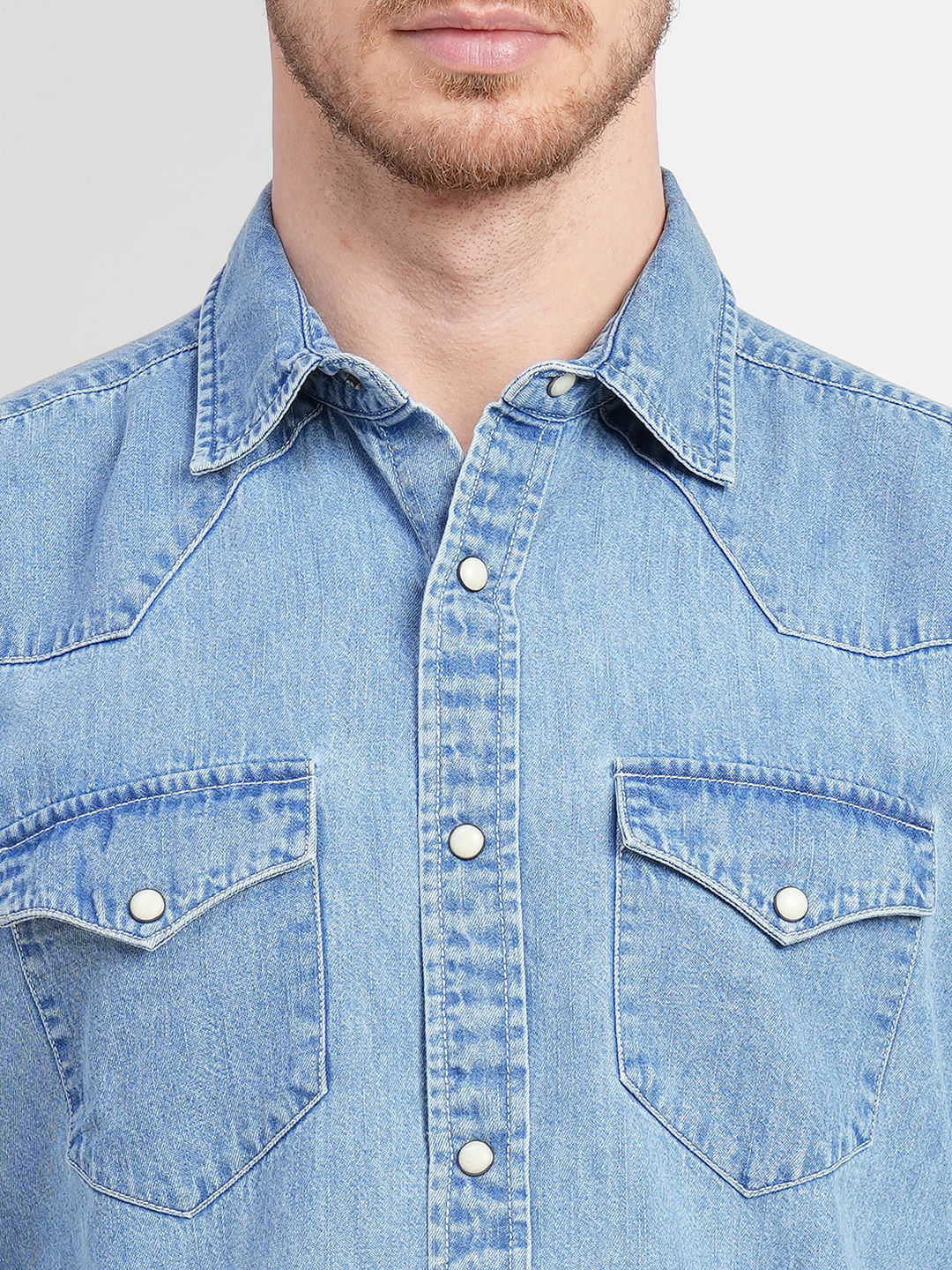 Blue Denim Full Sleeves Shirt - Image 5