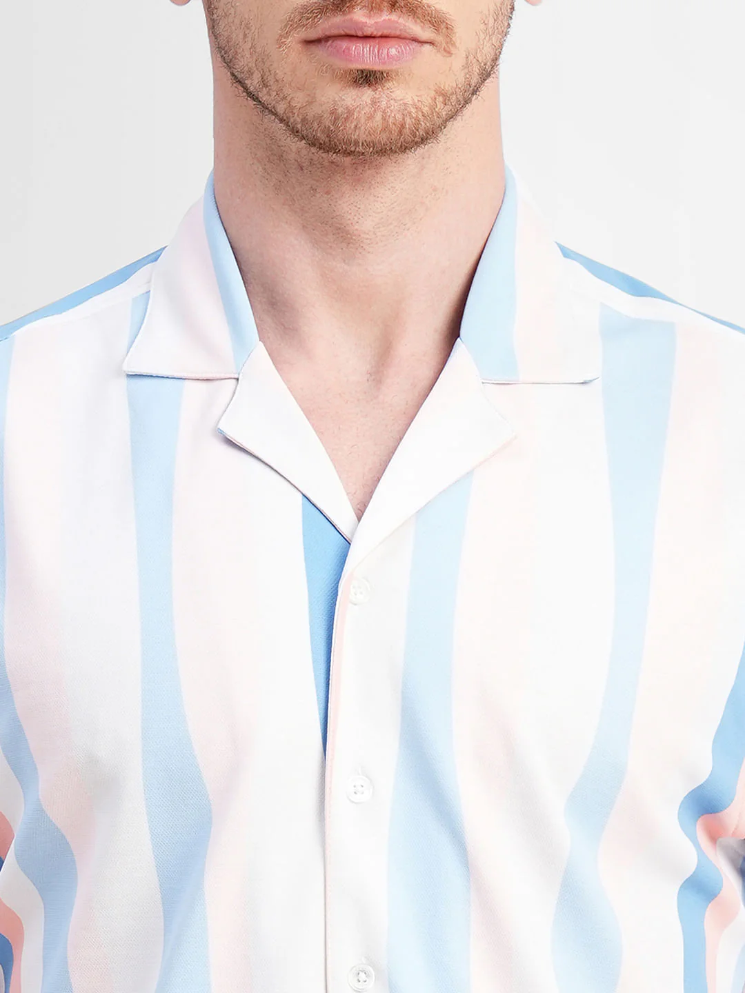 Blue Striped Short Sleeves Shirt - Image 5
