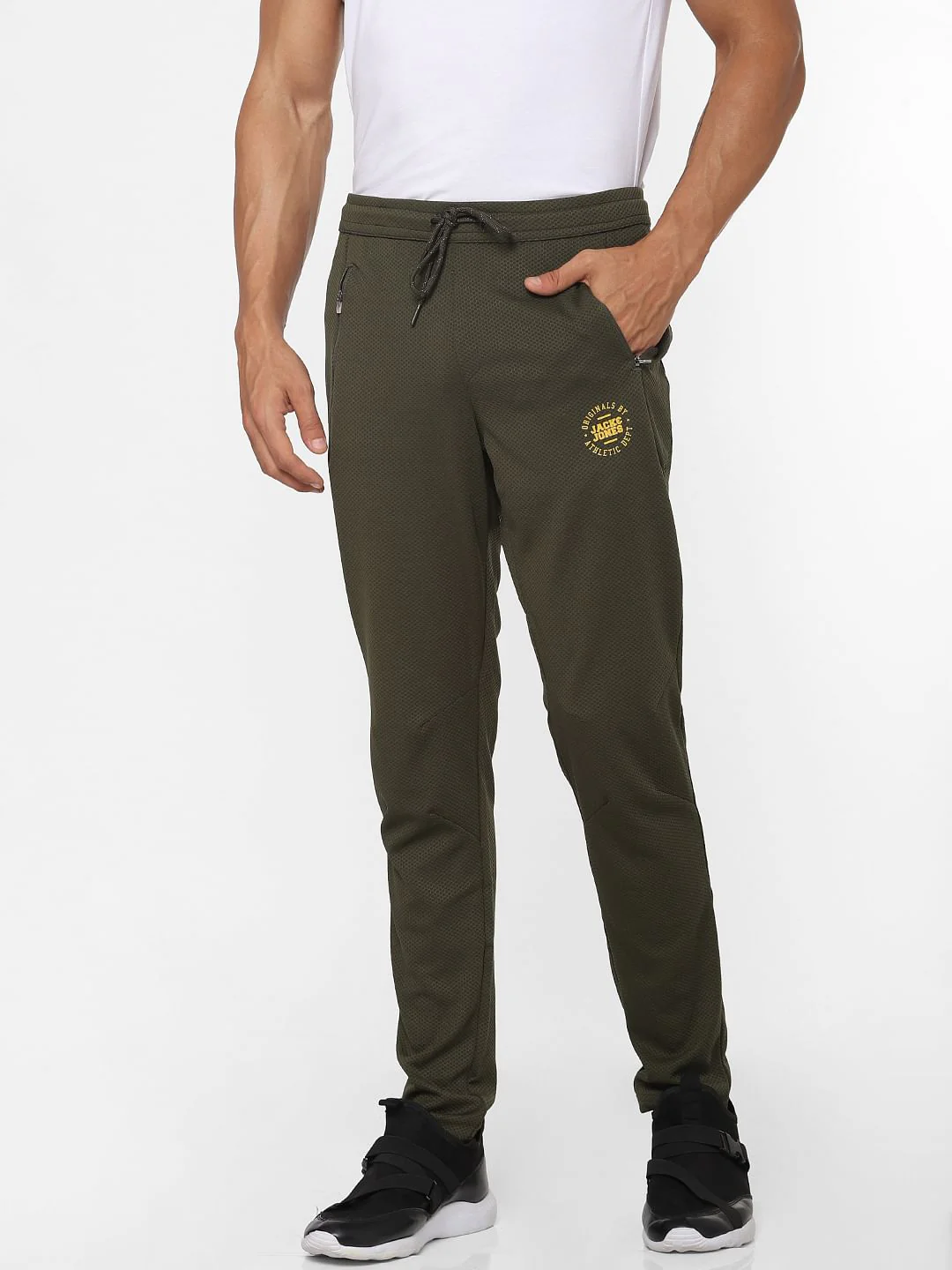 Green Logo Print Trackpants - Image 2