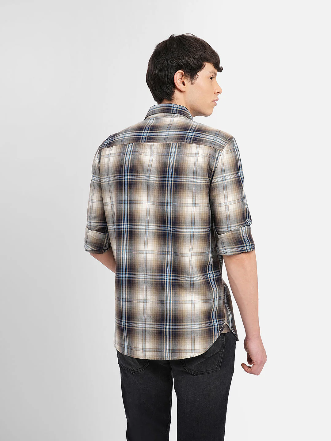 Brown Check Full Sleeves Shirt - Image 4