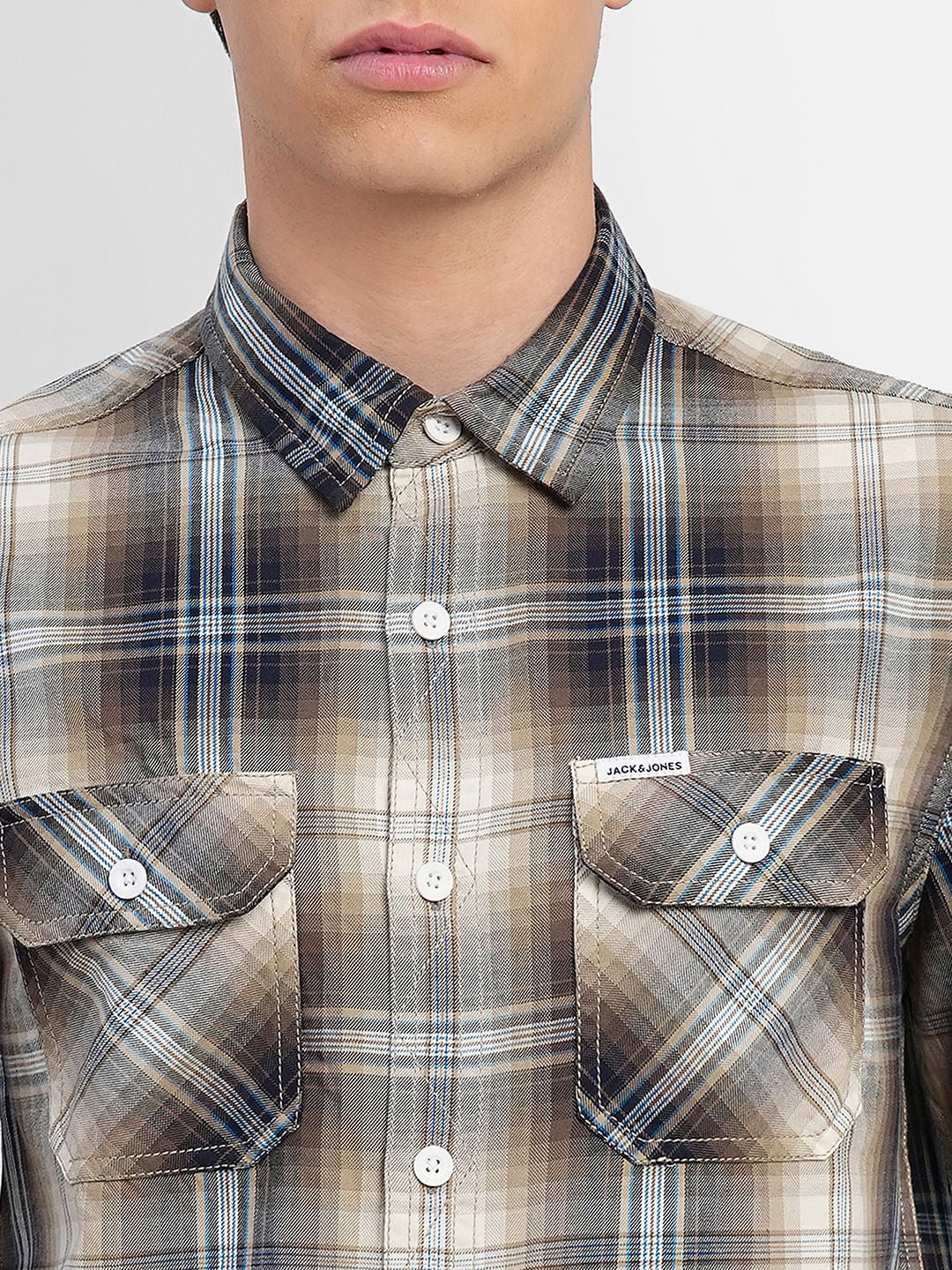 Brown Check Full Sleeves Shirt - Image 5