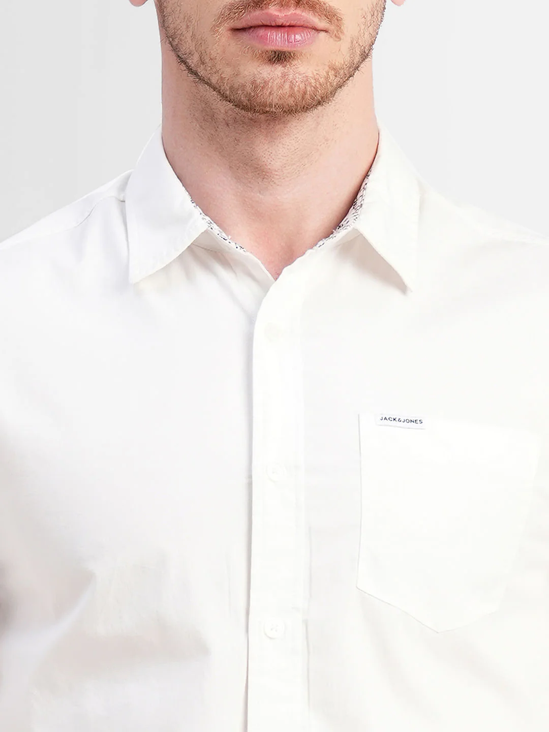 White Logo Print Full Sleeves Shirt - Image 5