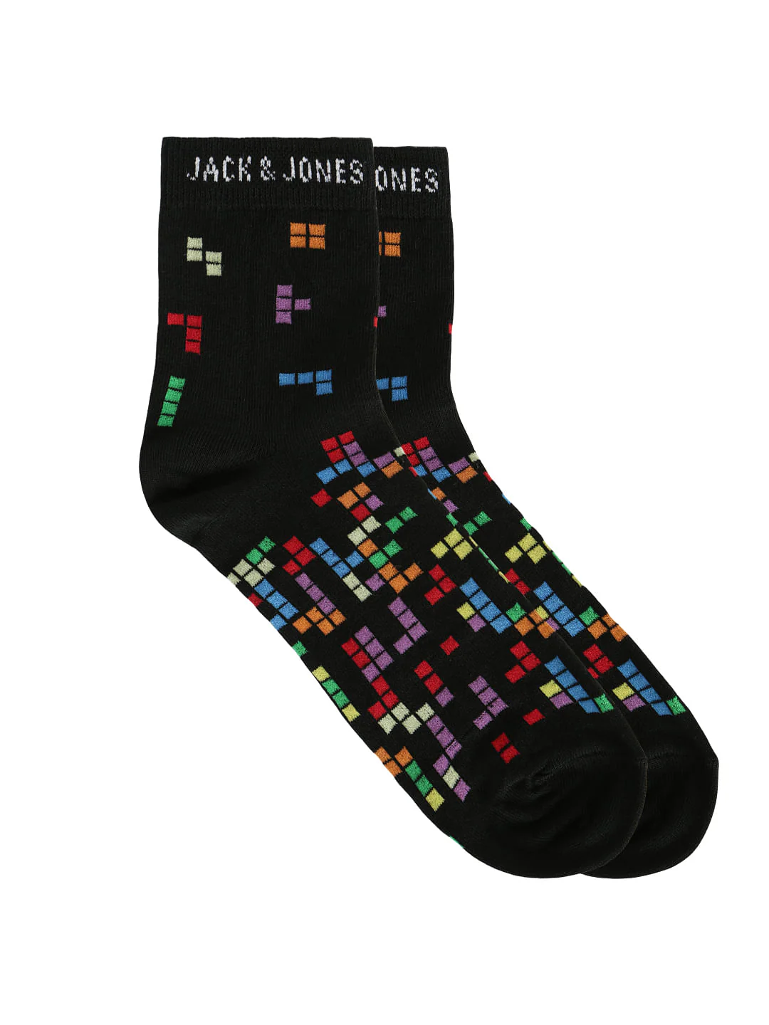 Black Logo Print Socks