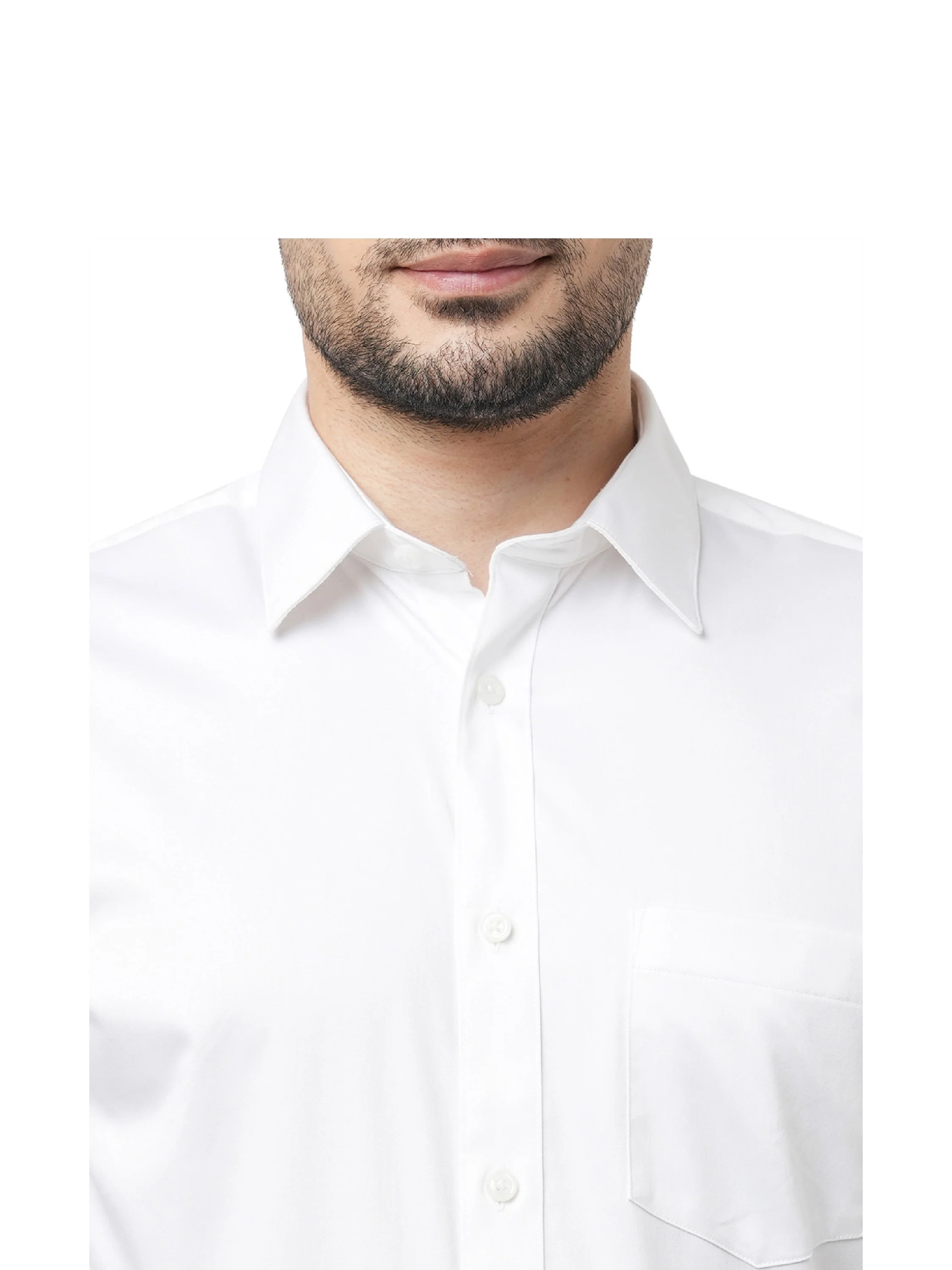 White Cotton-Stretch Formal Shirt - Image 5