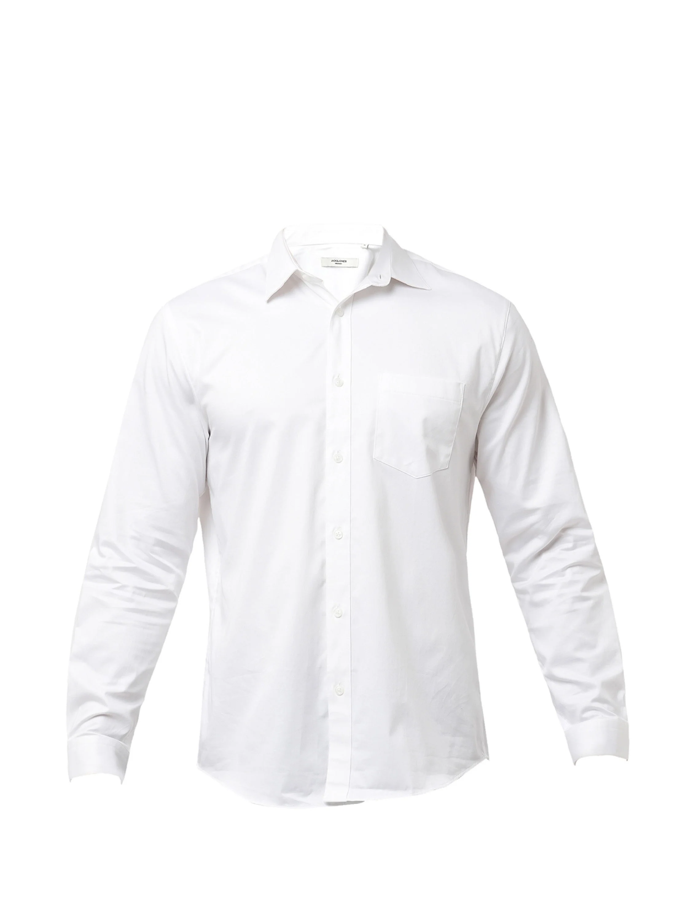 White Cotton-Stretch Formal Shirt - Image 7