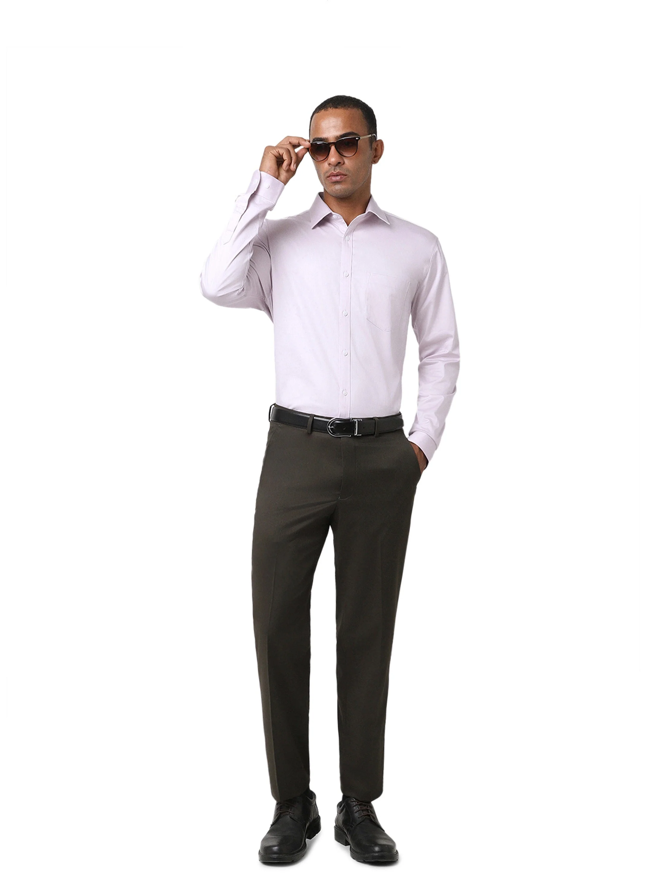 Purple Cotton-Stretch Formal Shirt - Image 5