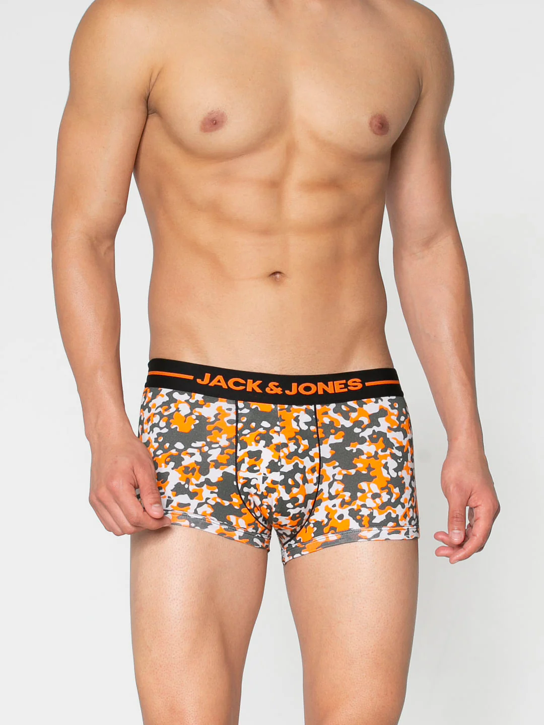 Grey All Over Camo Print Brazilian Trunks