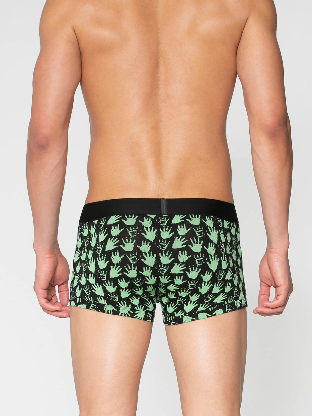Black All Over Palm Print Brazilian Trunks - Image 4