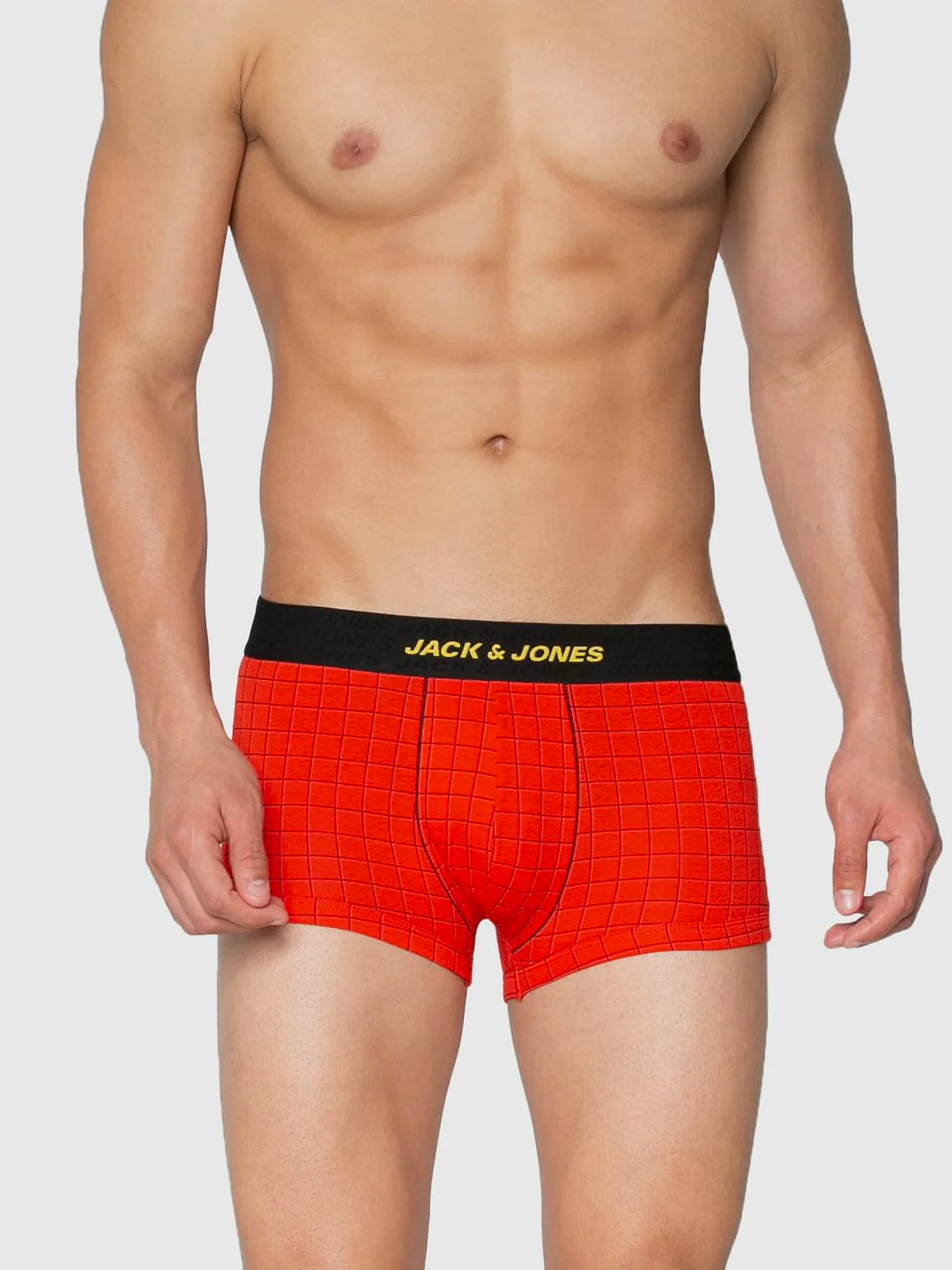 Red Checks Print Brazilian Trunks