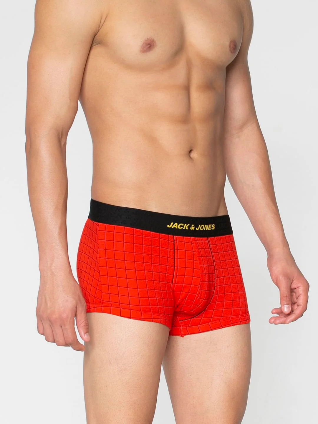 Red Checks Print Brazilian Trunks - Image 3