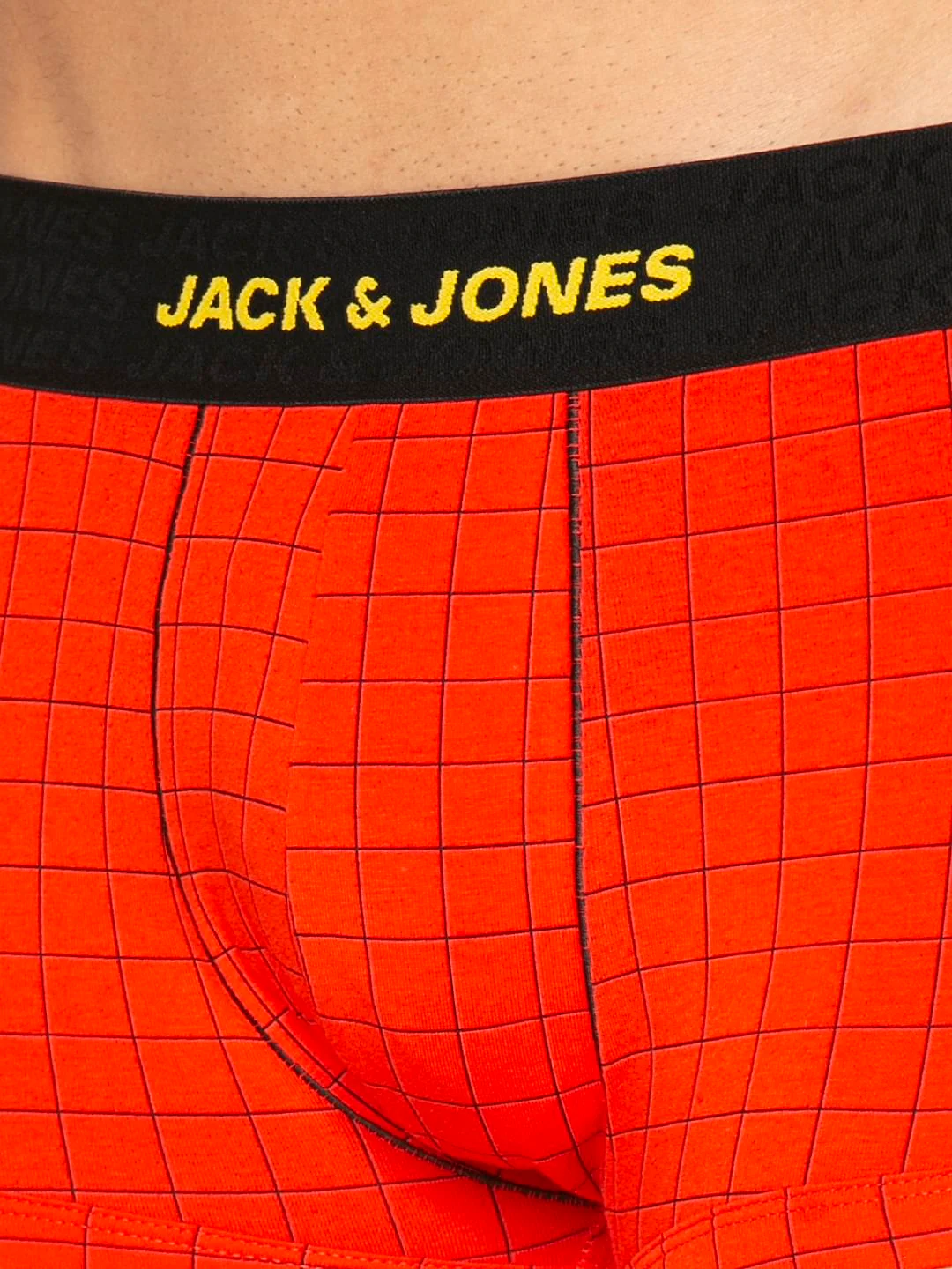 Red Checks Print Brazilian Trunks - Image 5