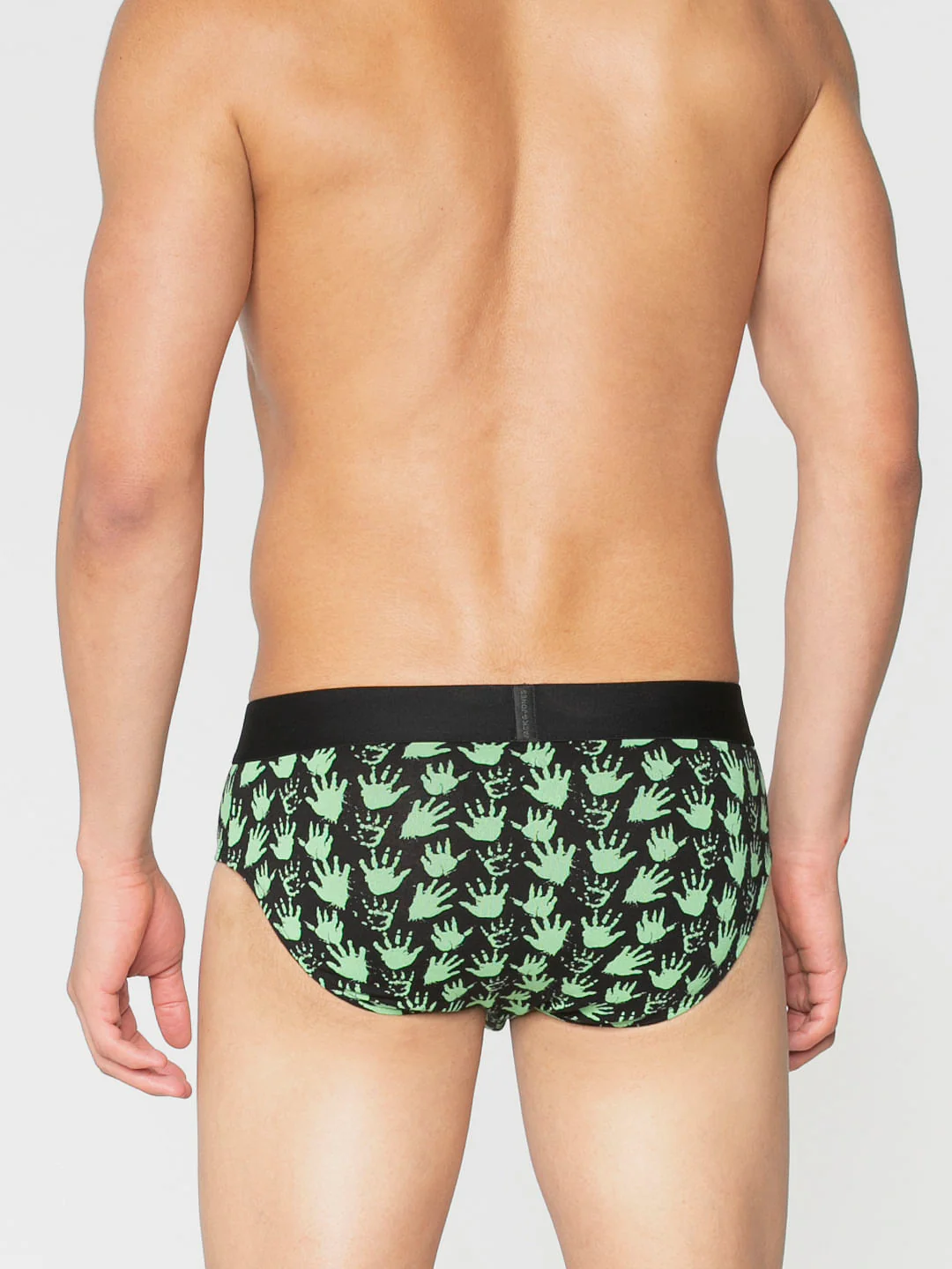 Black All Over Palm Print Briefs - Image 4