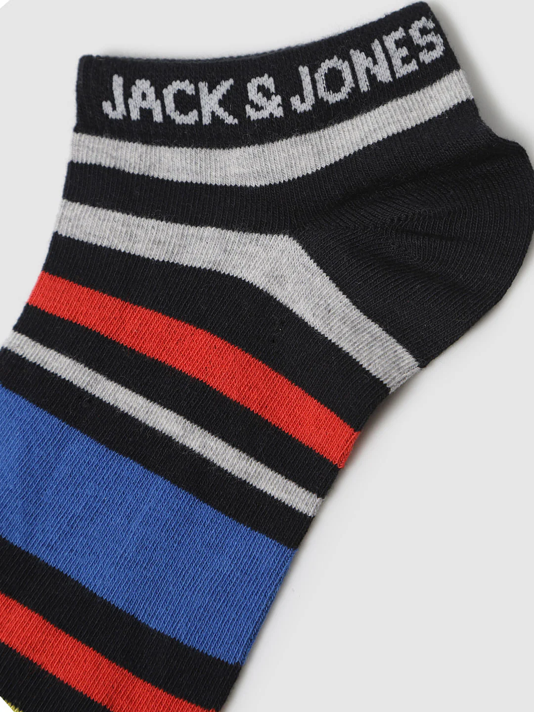 Black Multicoloured Striped Ankle Length Socks - Image 2