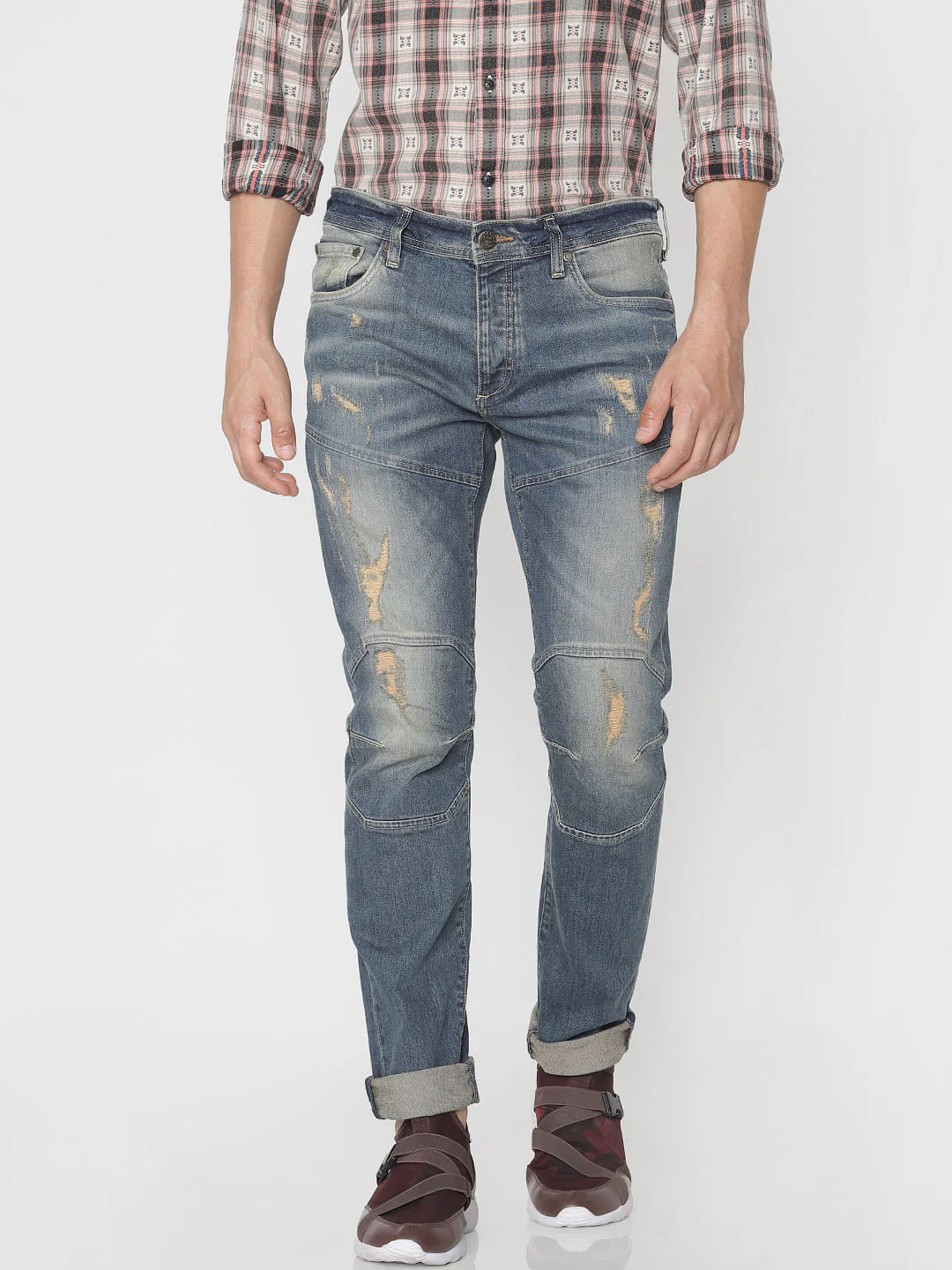 Blue Ripped Tim Anti Fit Jeans