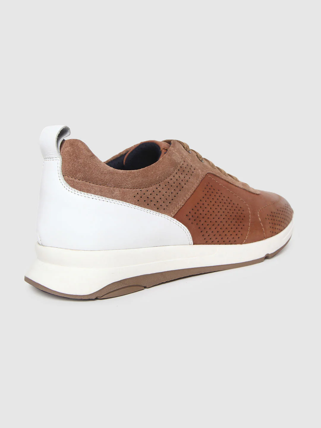 Light Brown Colourblocked Leather Sneakers - Image 3