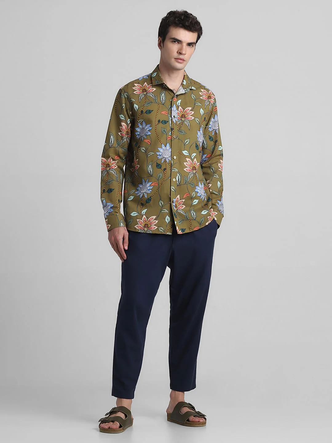 Green Floral Full Sleeves Shirt - Image 6