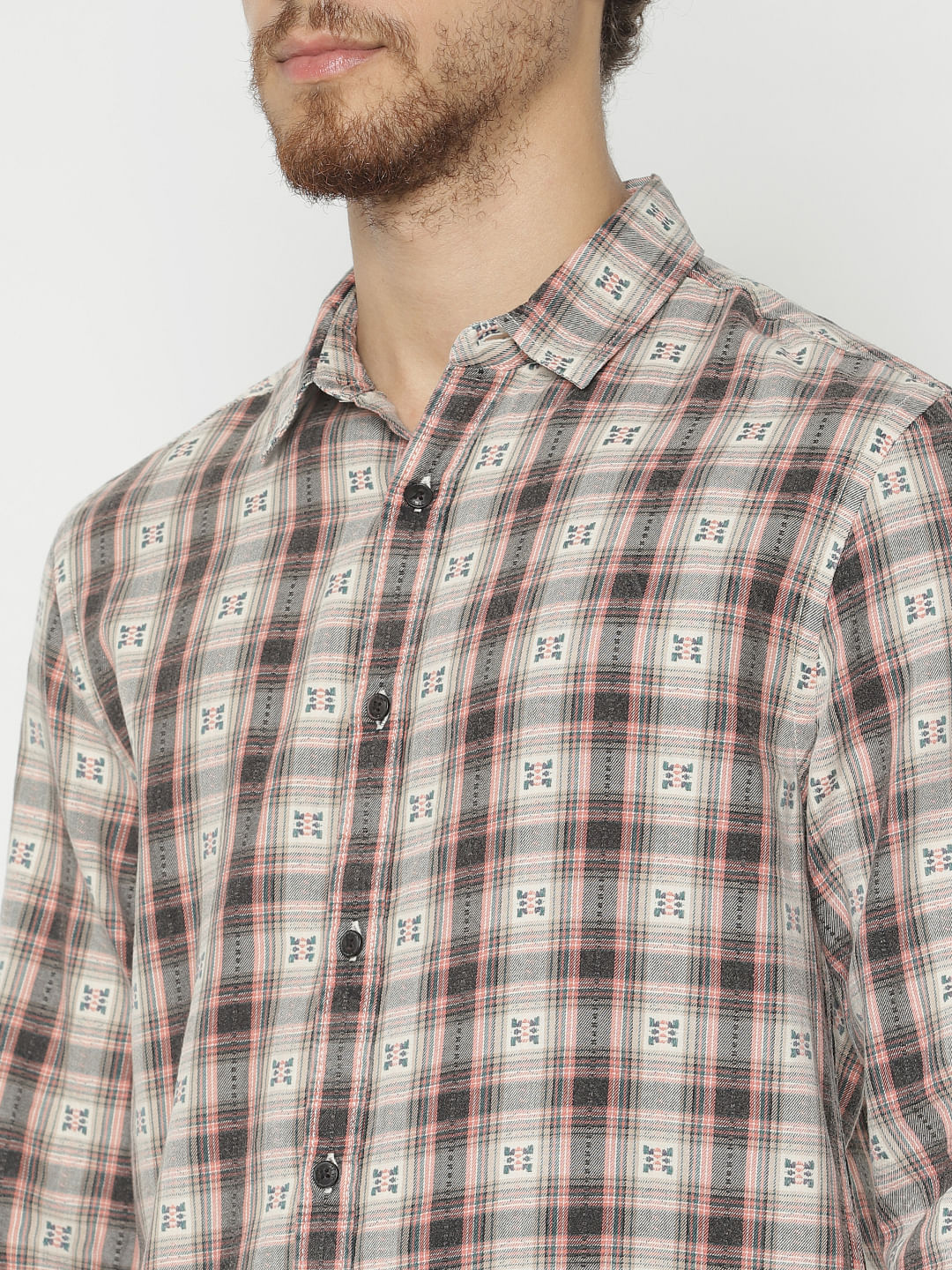 Brown Printed Full Sleeves Shirt - Image 7