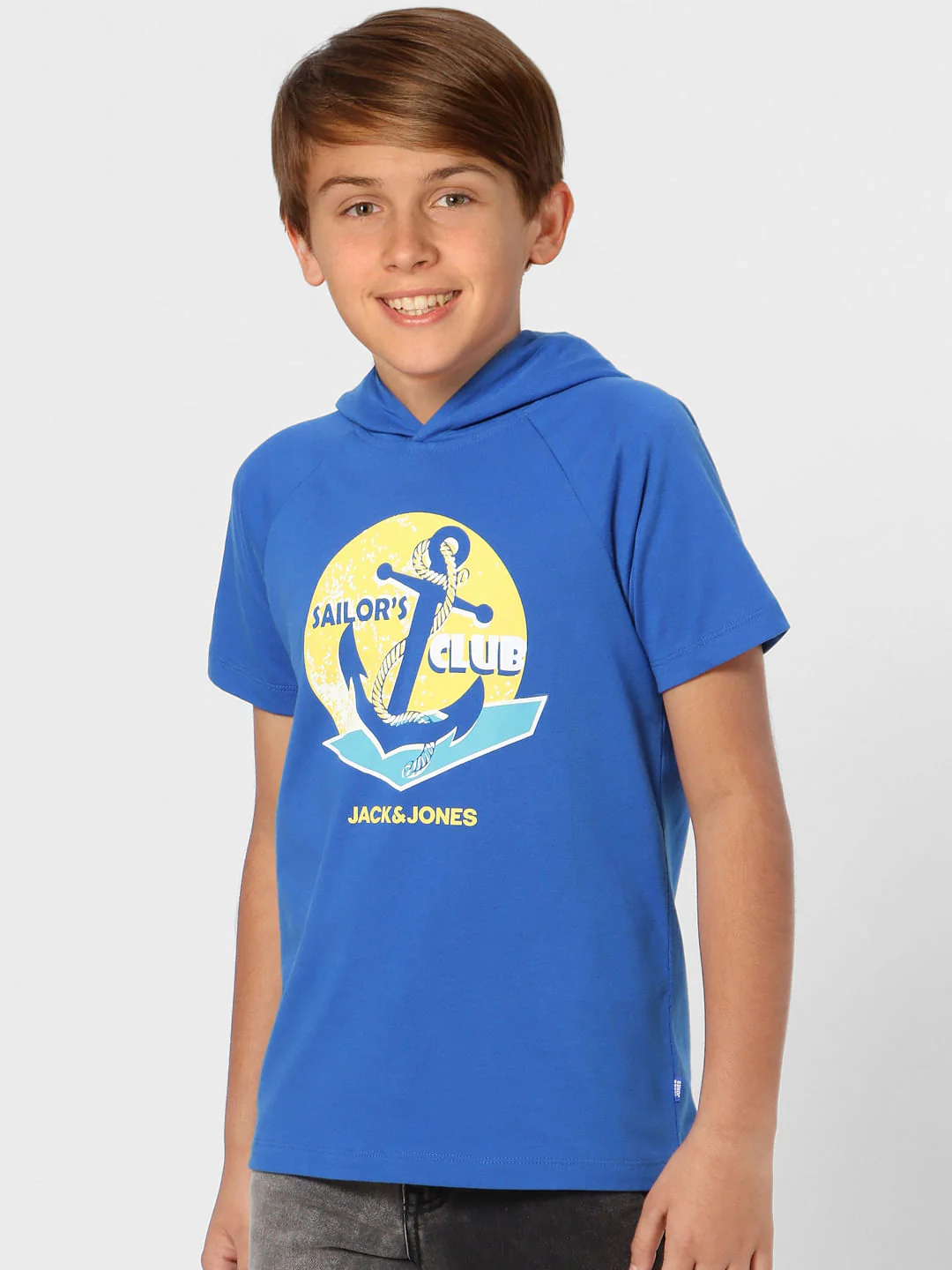 Boys Blue Hooded T-shirt - Image 2