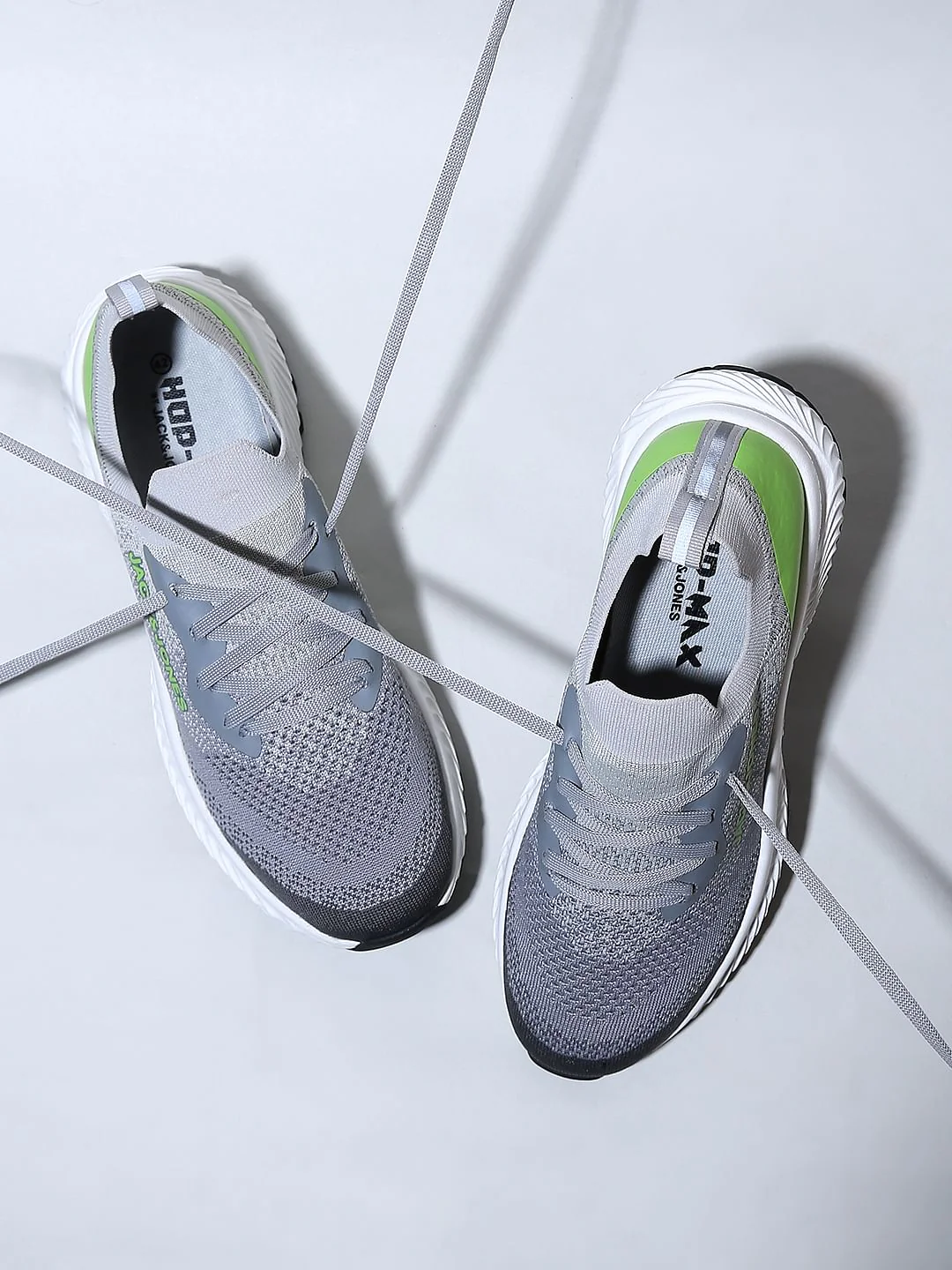 Grey Logo Print Sneakers