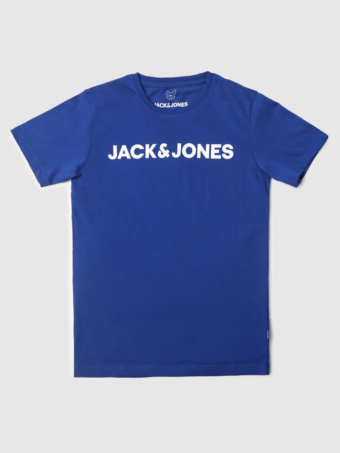 Blue Logo Print Crew Neck T-shirt