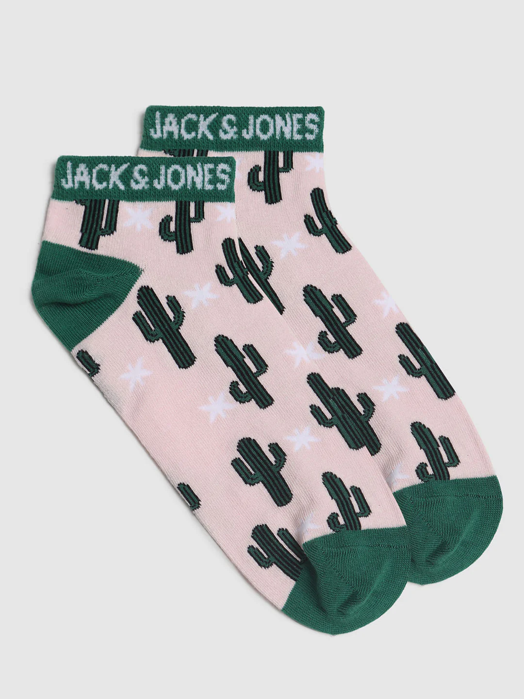Pink Cactus Print Ankle Length Socks