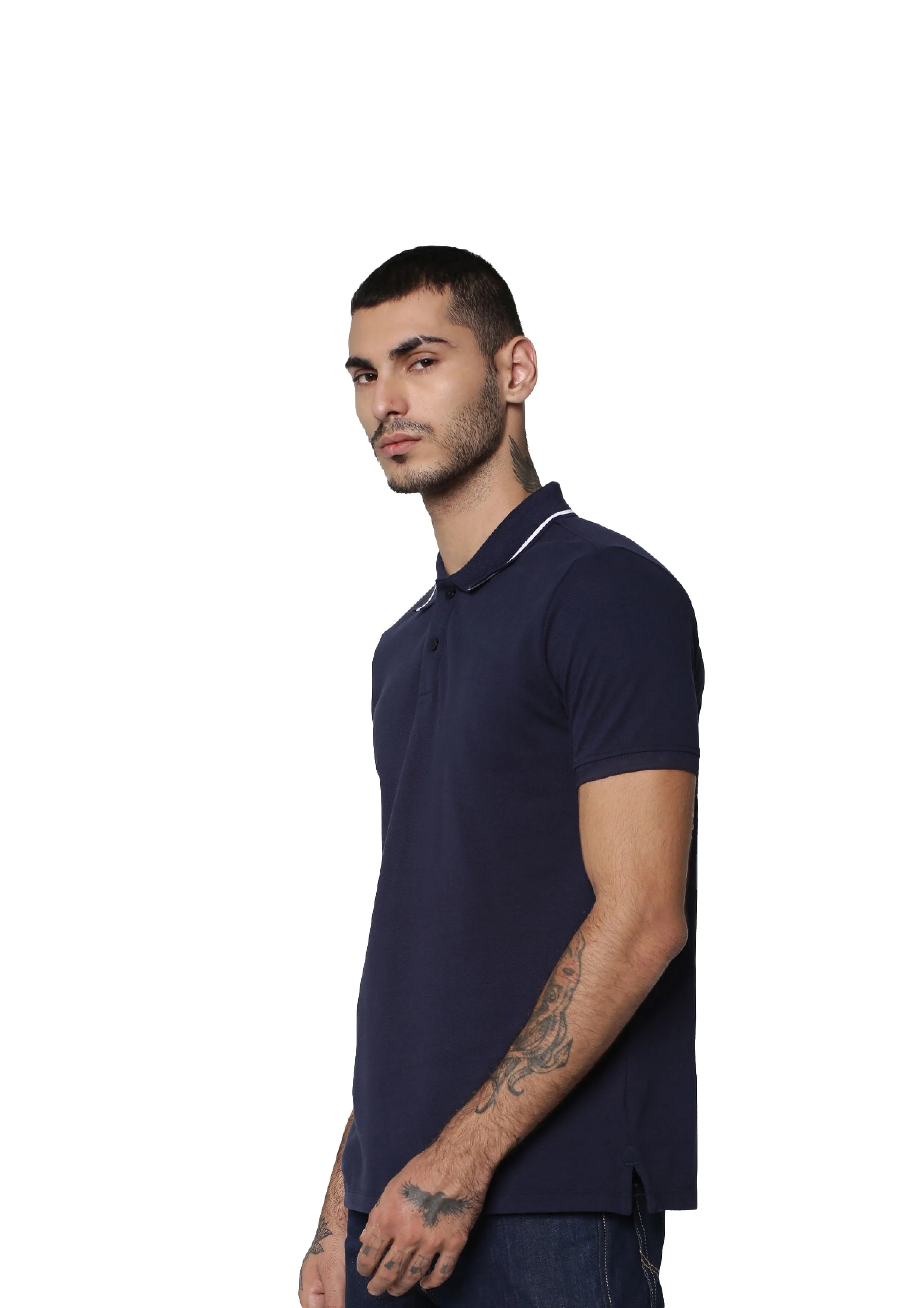 Navy Cotton Cool Max Polo - Image 5