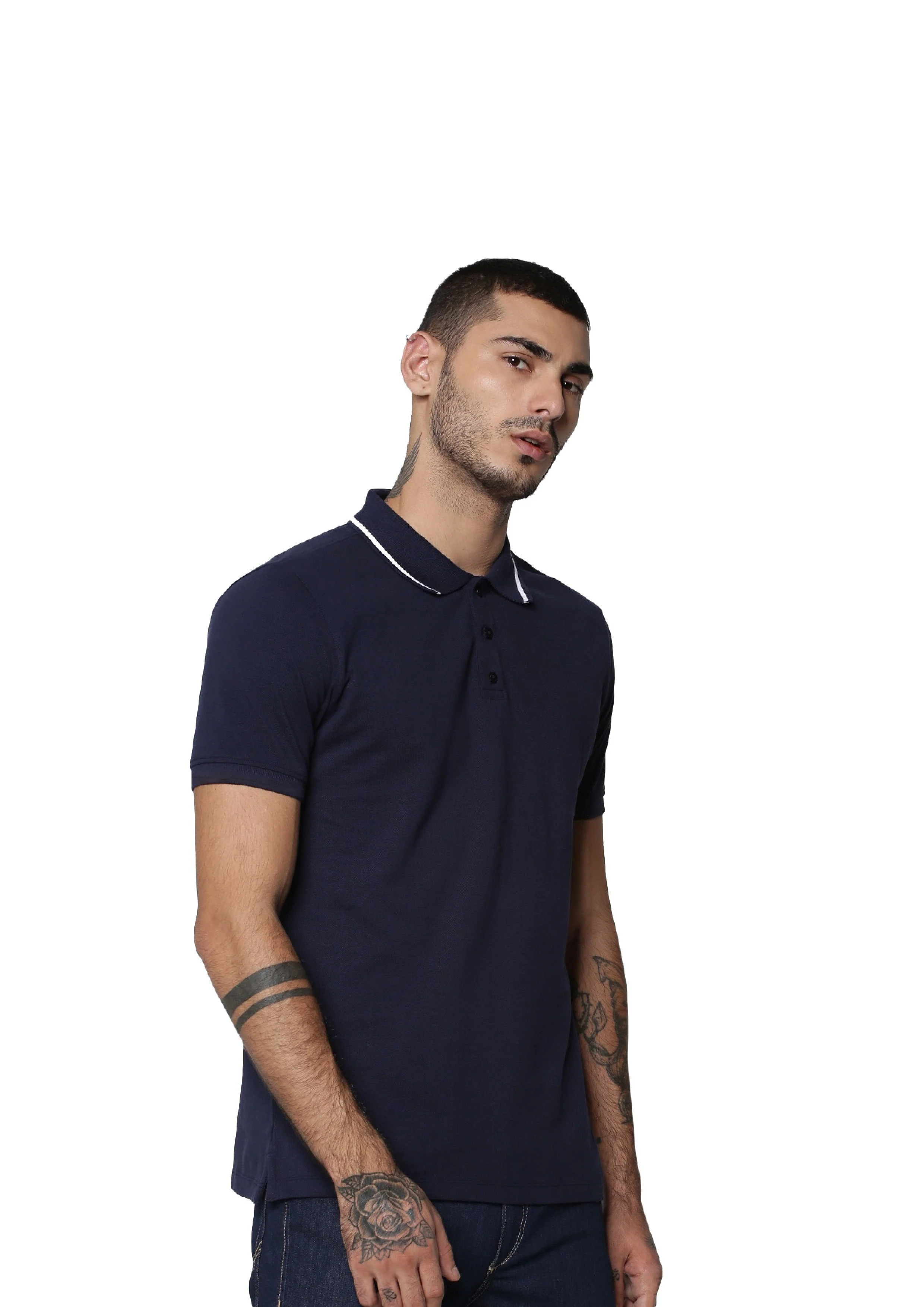 Navy Cotton Cool Max Polo - Image 6