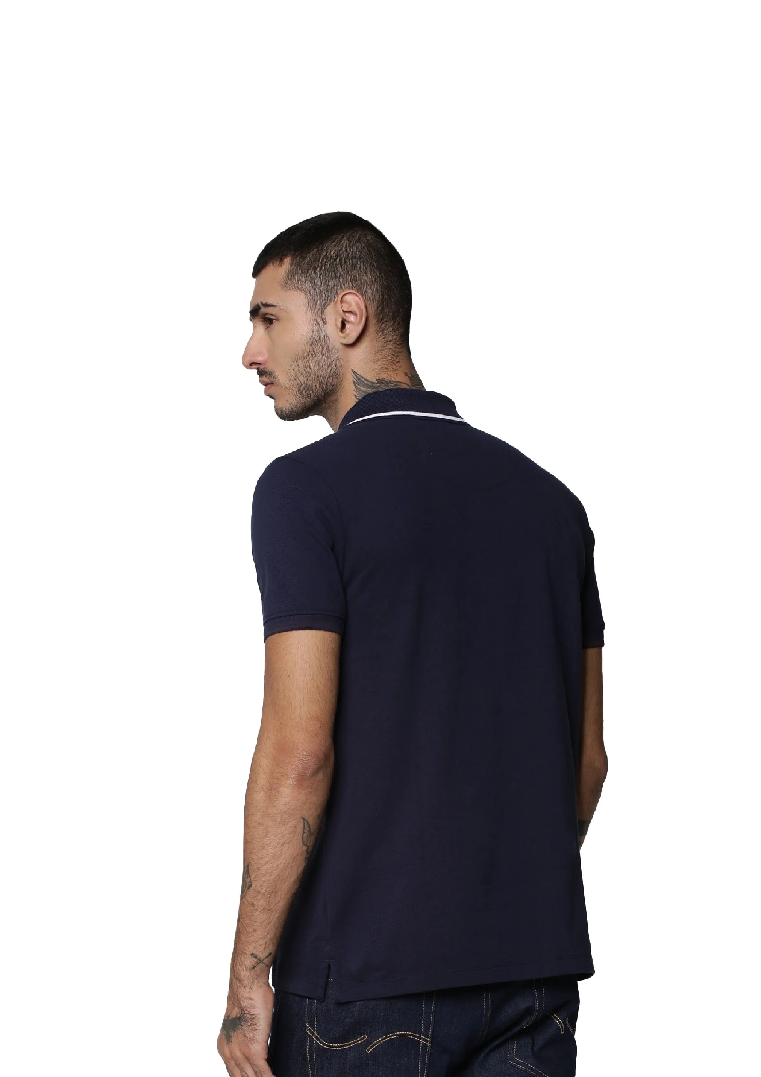 Navy Cotton Cool Max Polo - Image 7